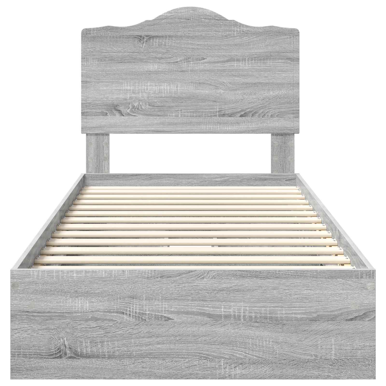 Opslag bed met lade Grijs Sonoma 70 x 190 cm Bewerkt hout is nu te koop bij PeponiXL, paradijselijk wonen!