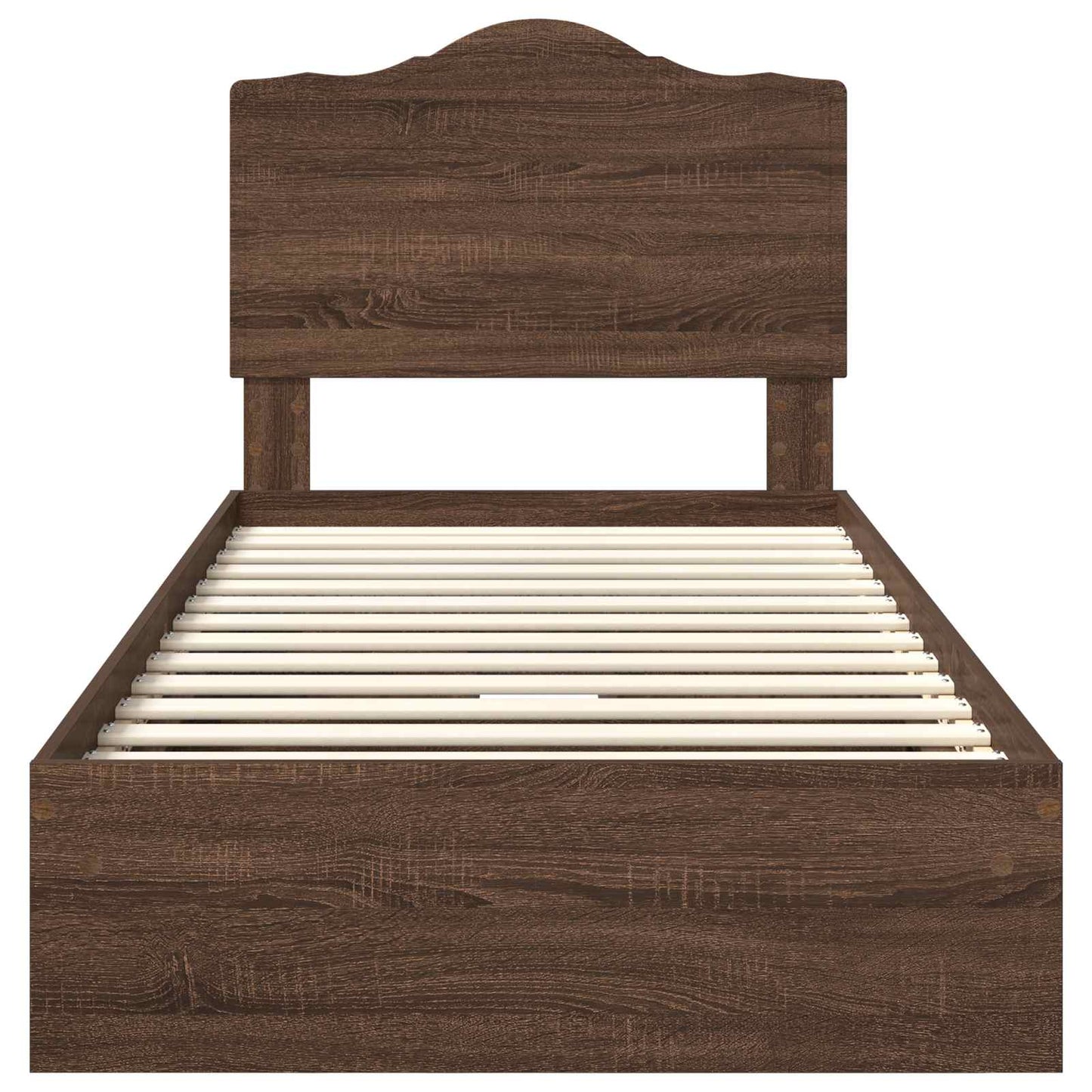 Opslag bed met lade Bruin Eiken 70 x 190 cm Bewerkt hout is nu te koop bij PeponiXL, paradijselijk wonen!
