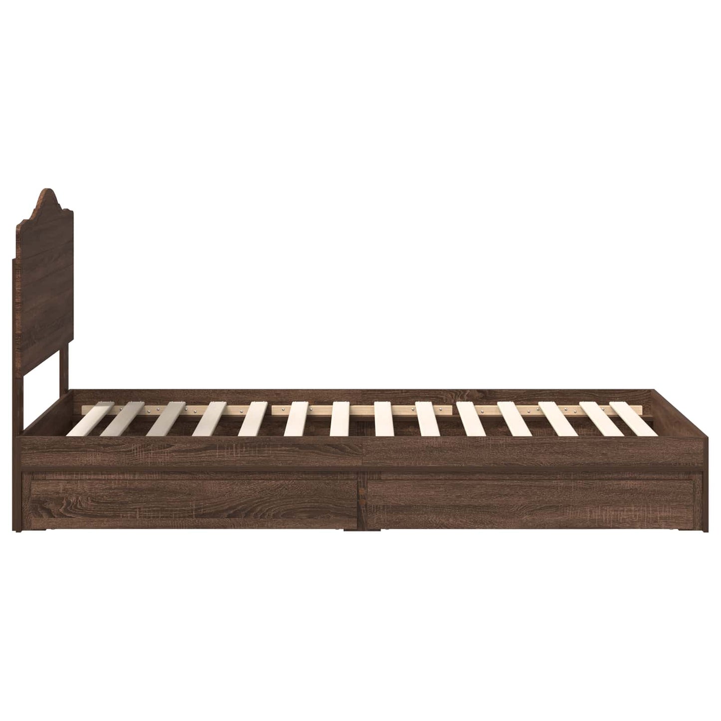 Opslag bed met lade Bruin Eiken 70 x 190 cm Bewerkt hout is nu te koop bij PeponiXL, paradijselijk wonen!