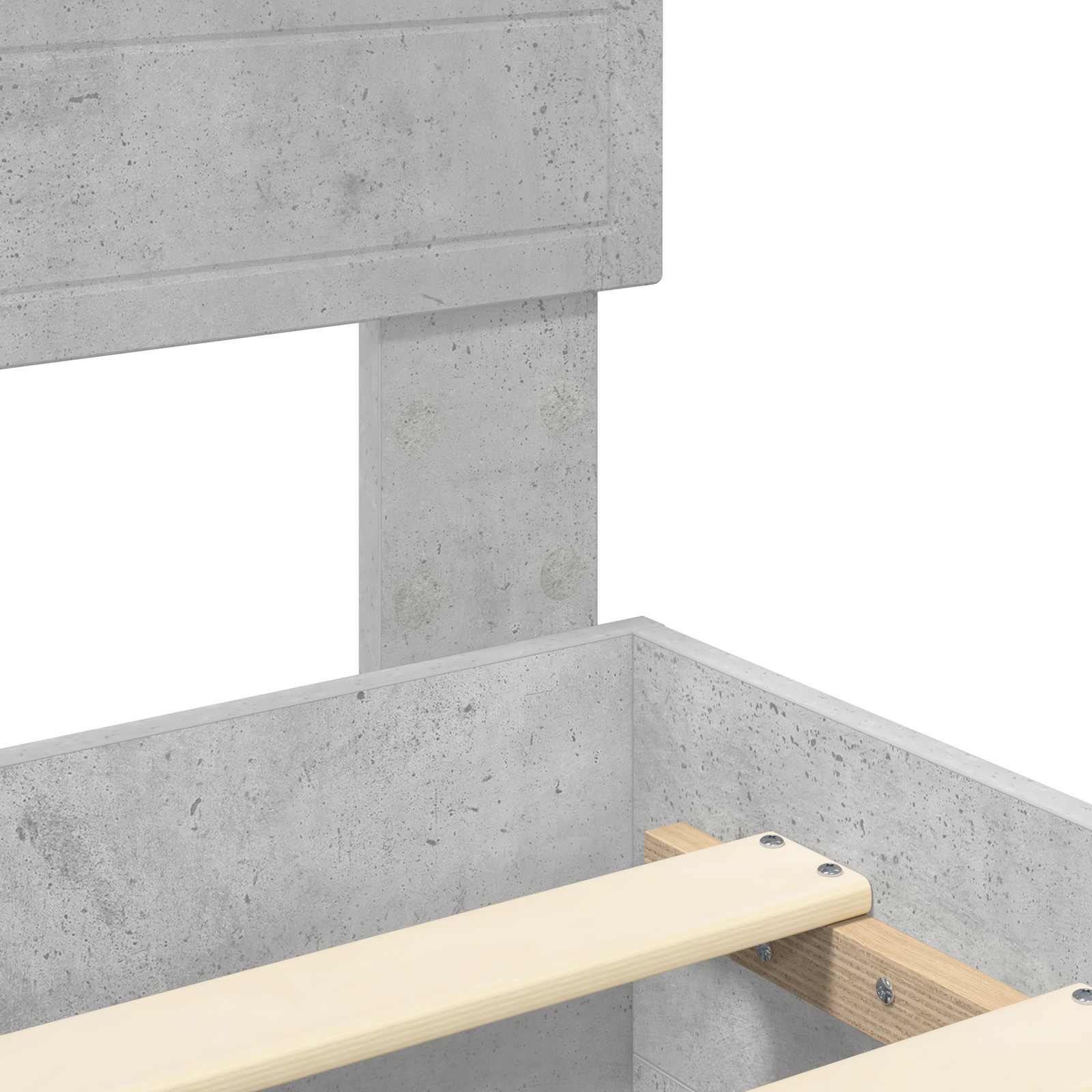 Bedframe met hoofdeinde Beton Grijs 200 x 200 cm Bewerkt hout is nu te koop bij PeponiXL, paradijselijk wonen!