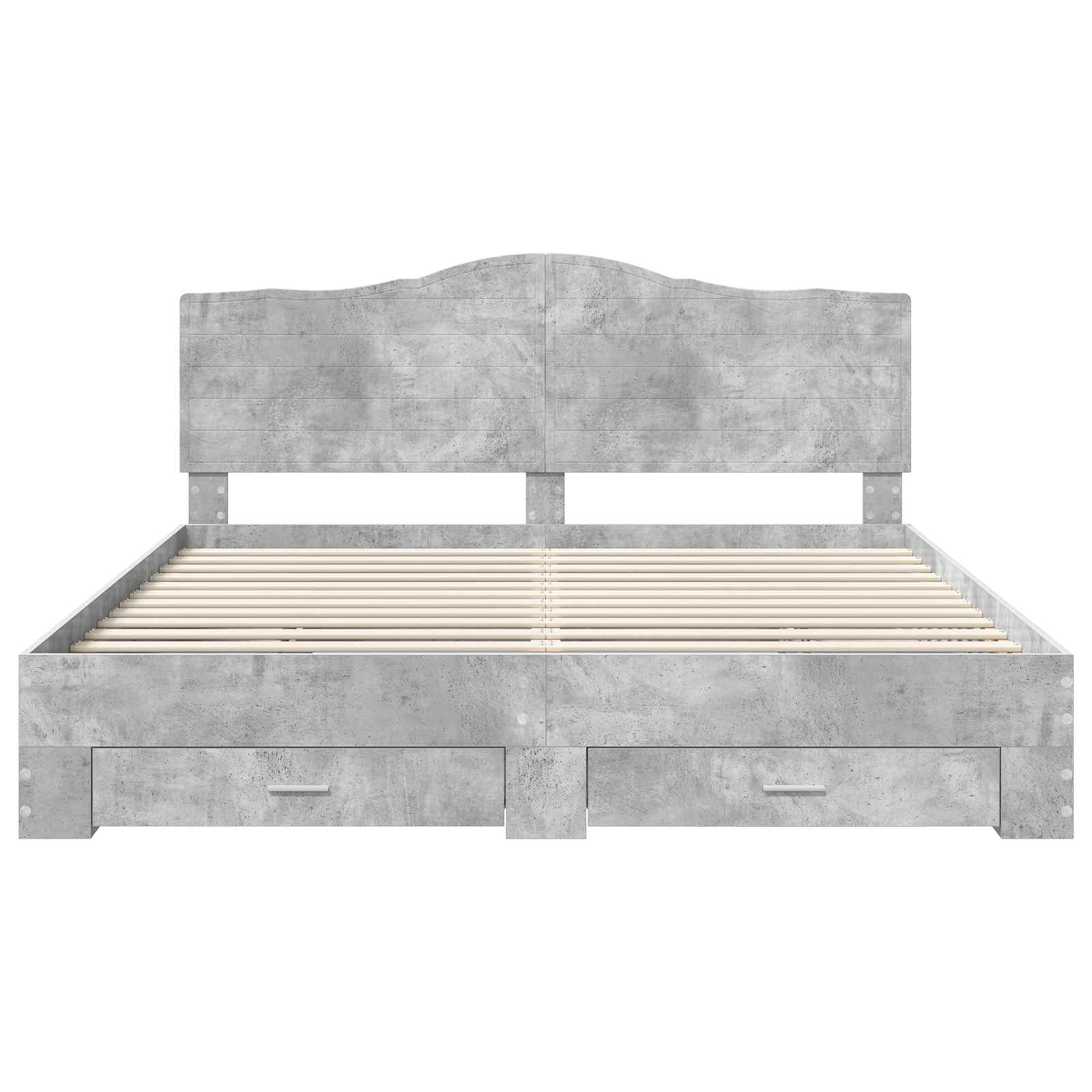 Bedframe met hoofdeinde Beton Grijs 200 x 200 cm Bewerkt hout is nu te koop bij PeponiXL, paradijselijk wonen!