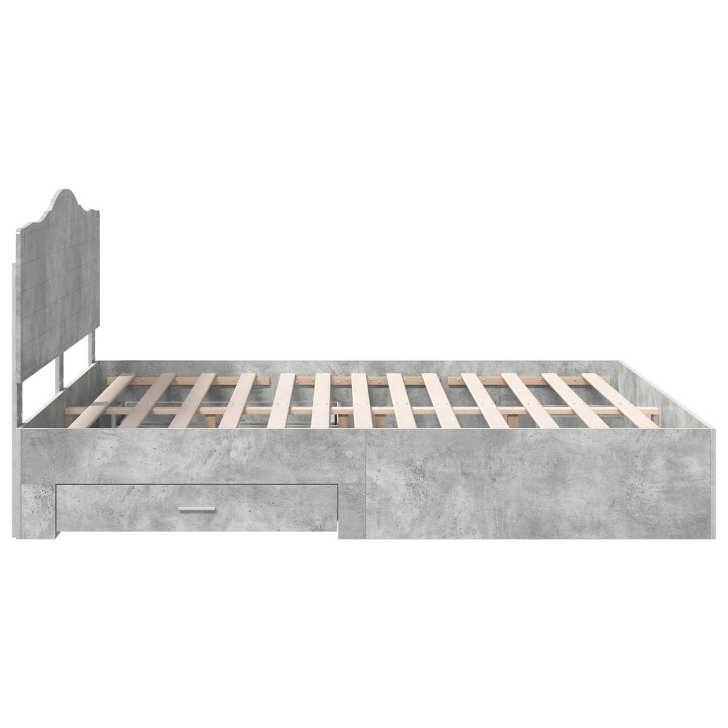 Bedframe met hoofdeinde Beton Grijs 200 x 200 cm Bewerkt hout is nu te koop bij PeponiXL, paradijselijk wonen!
