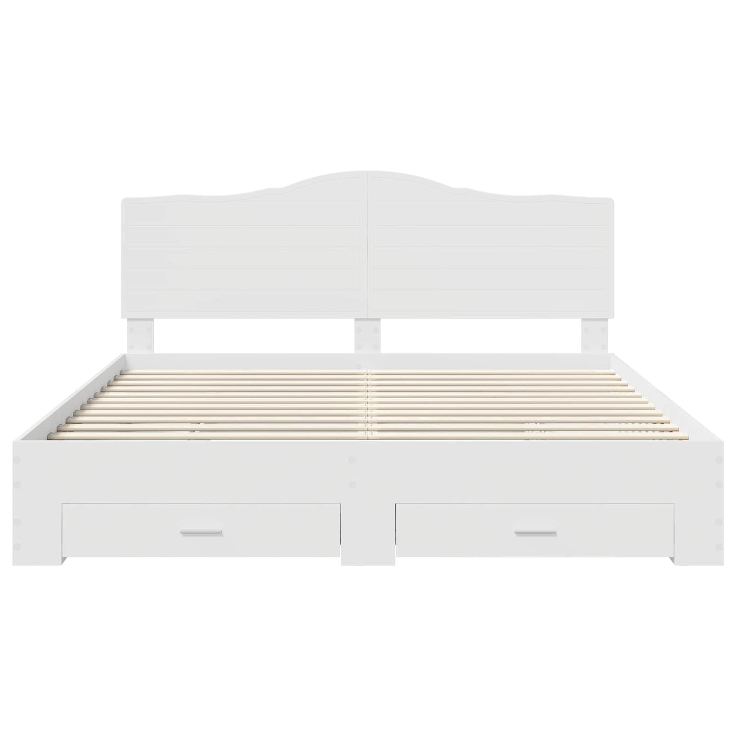 Bedframe met hoofdeinde met lade Wit 180 x 200 cm Bewerkt hout is nu te koop bij PeponiXL, paradijselijk wonen!