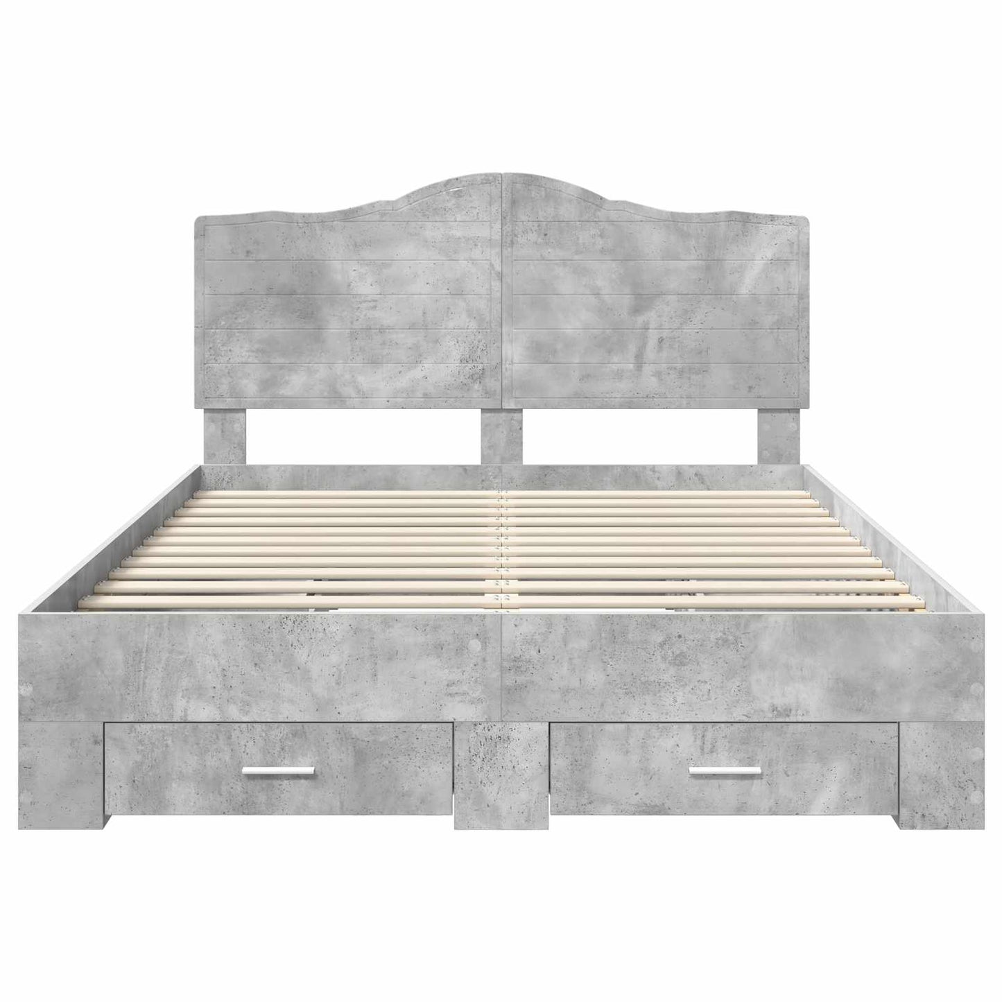 Bedframe met hoofdeinde Beton Grijs 150 x 200 cm Bewerkt hout is nu te koop bij PeponiXL, paradijselijk wonen!