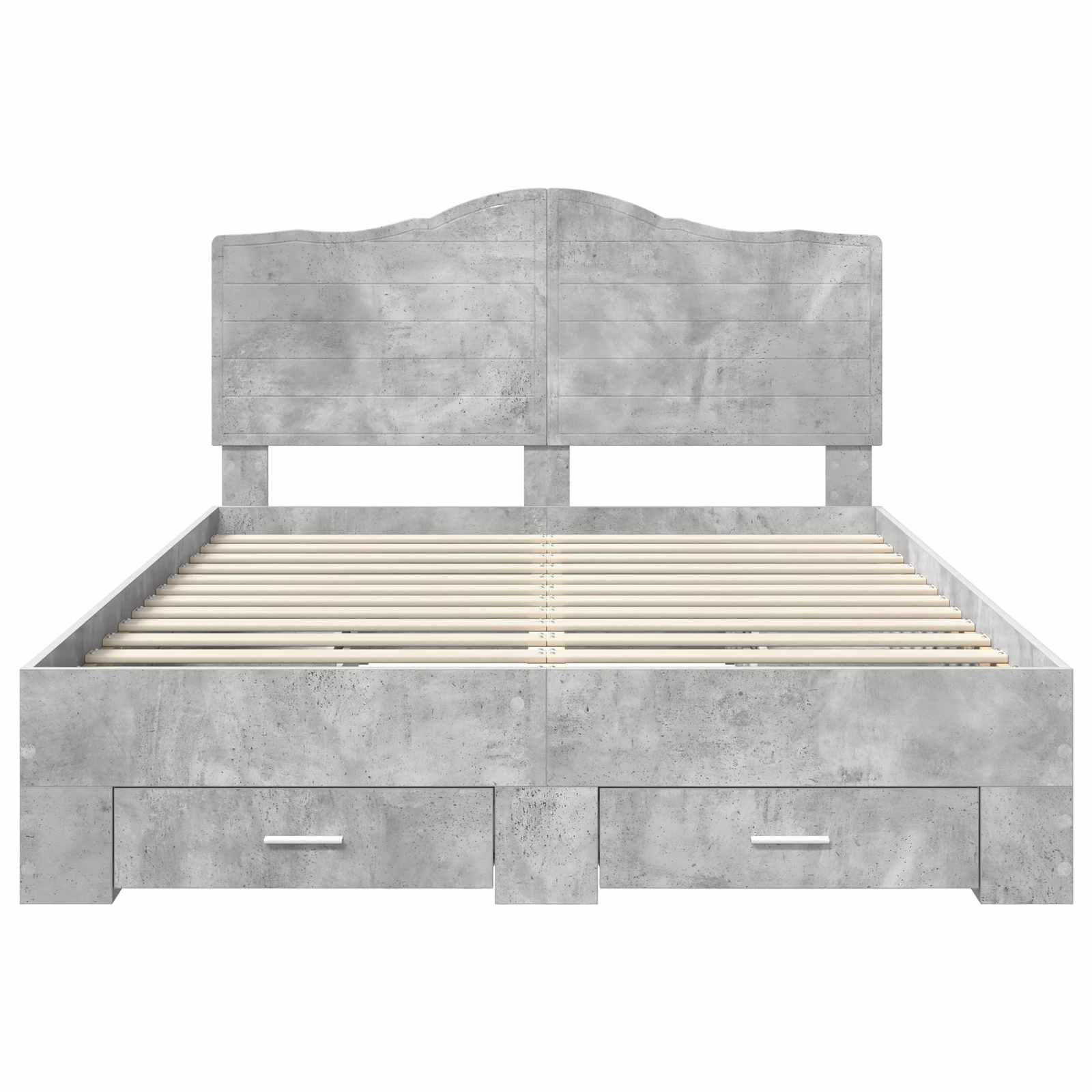 Bedframe met hoofdeinde Beton Grijs 150 x 200 cm Bewerkt hout is nu te koop bij PeponiXL, paradijselijk wonen!