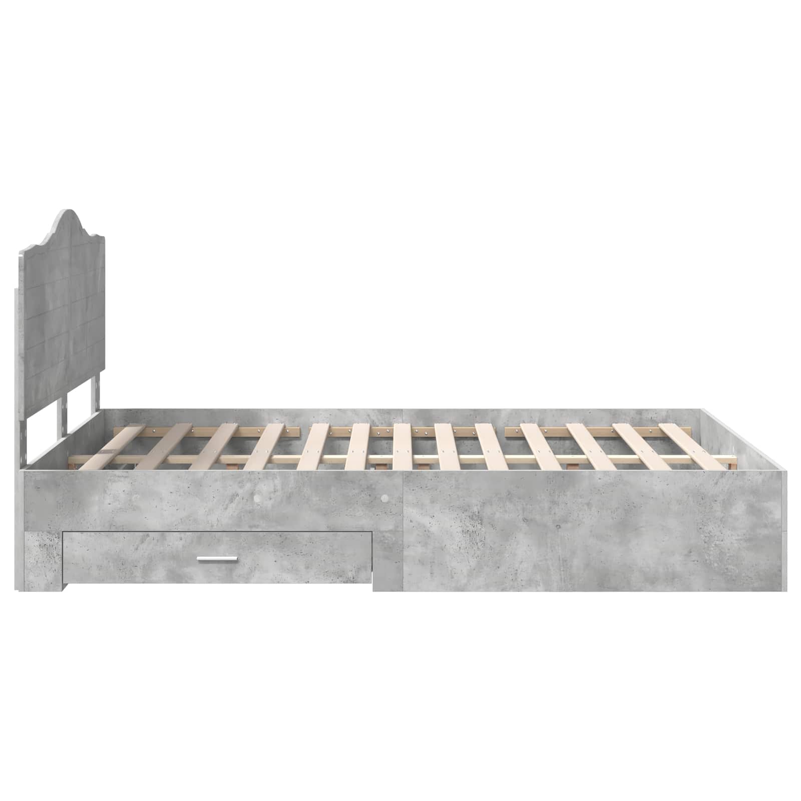 Bedframe met hoofdeinde Beton Grijs 150 x 200 cm Bewerkt hout is nu te koop bij PeponiXL, paradijselijk wonen!