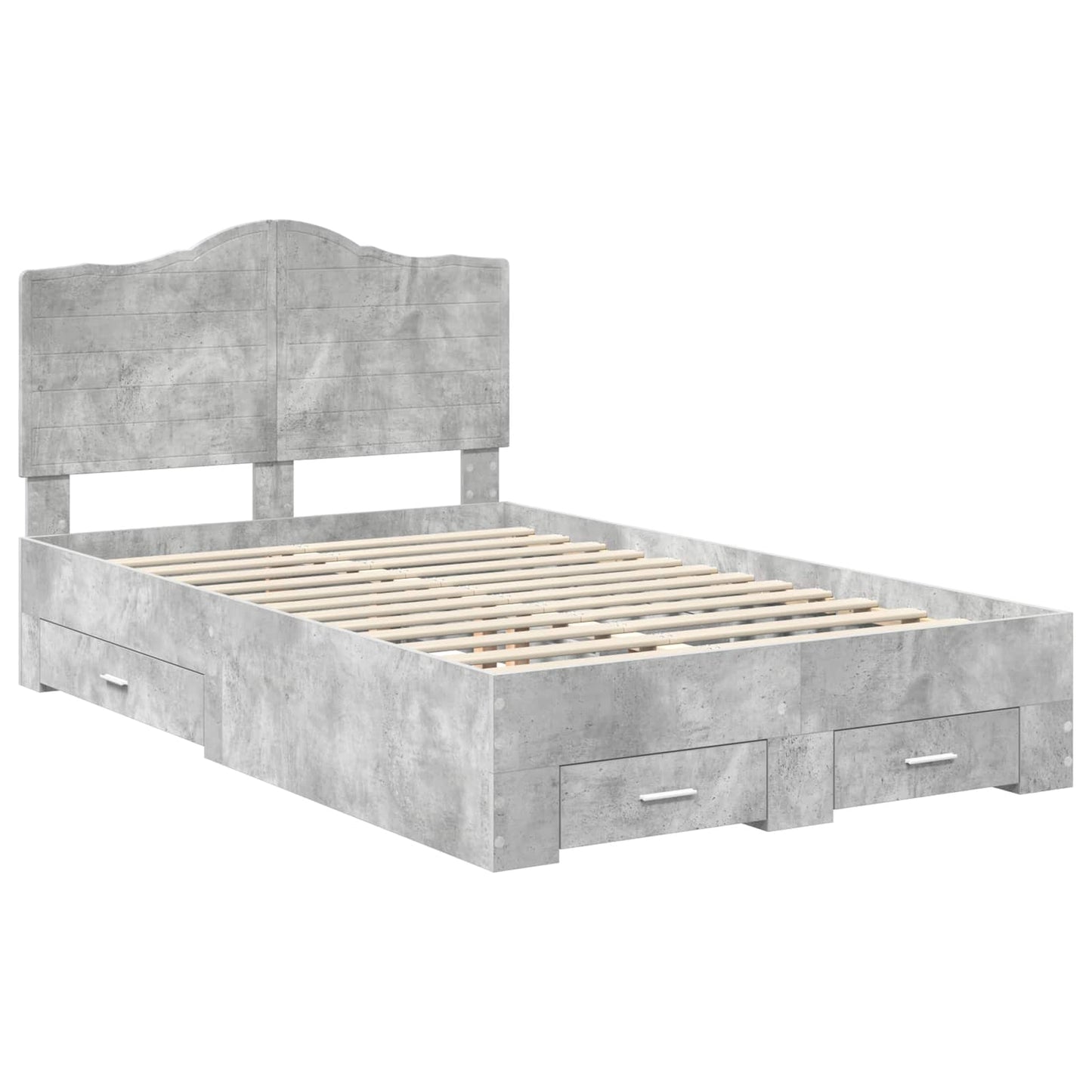 Bedframe met hoofdeinde Beton Grijs 120 x 190 cm Bewerkt hout is nu te koop bij PeponiXL, paradijselijk wonen!