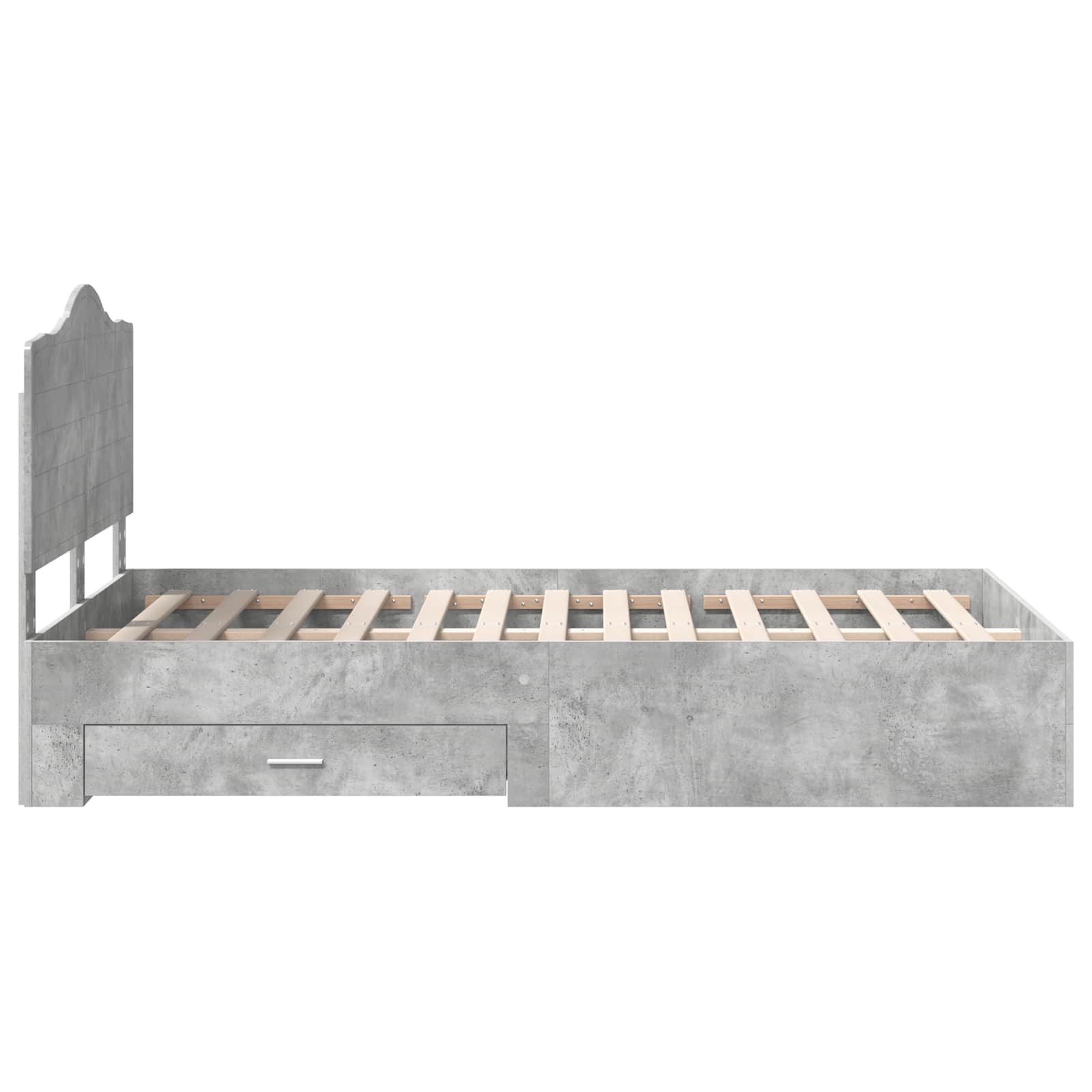 Bedframe met hoofdeinde Beton Grijs 120 x 190 cm Bewerkt hout is nu te koop bij PeponiXL, paradijselijk wonen!