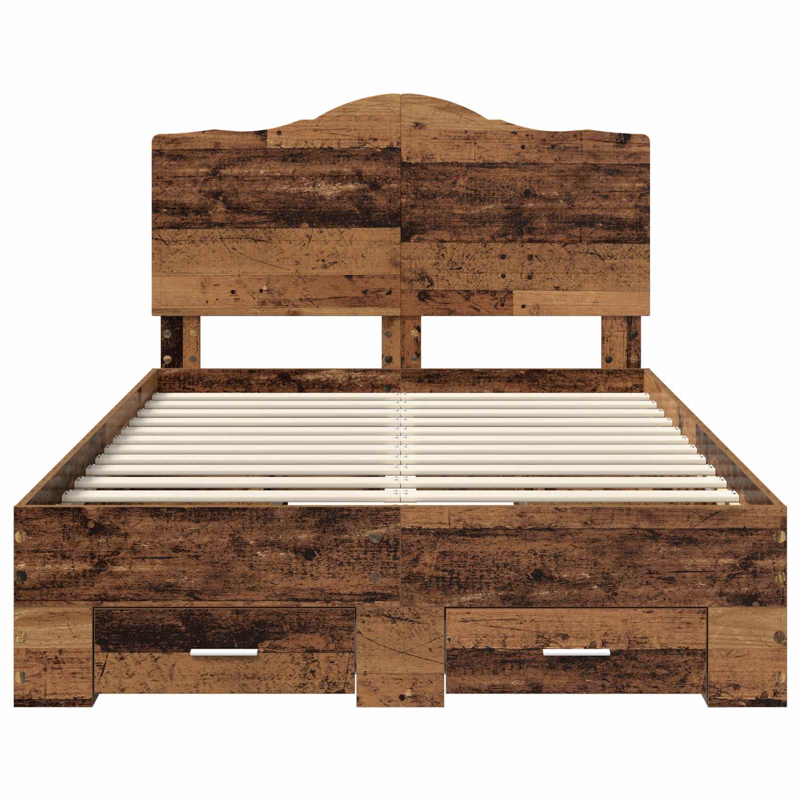 Bedframe met hoofdeinde Oudhout 120 x 190 cm Bewerkt hout is nu te koop bij PeponiXL, paradijselijk wonen!