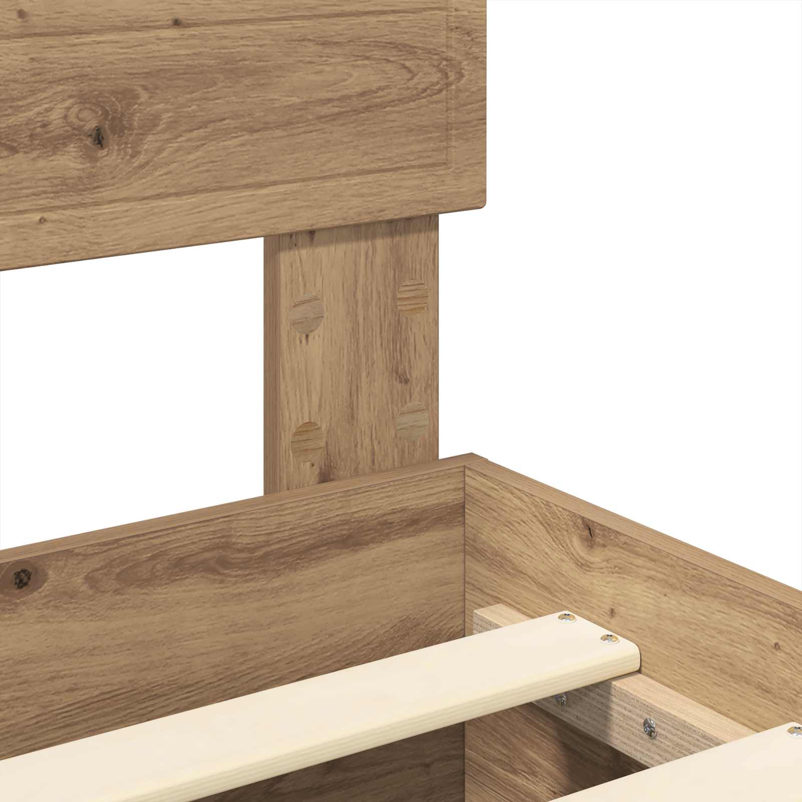 Bedframe met hoofdeinde Artisan Eiken 120 x 190 cm Bewerkt hout is nu te koop bij PeponiXL, paradijselijk wonen!