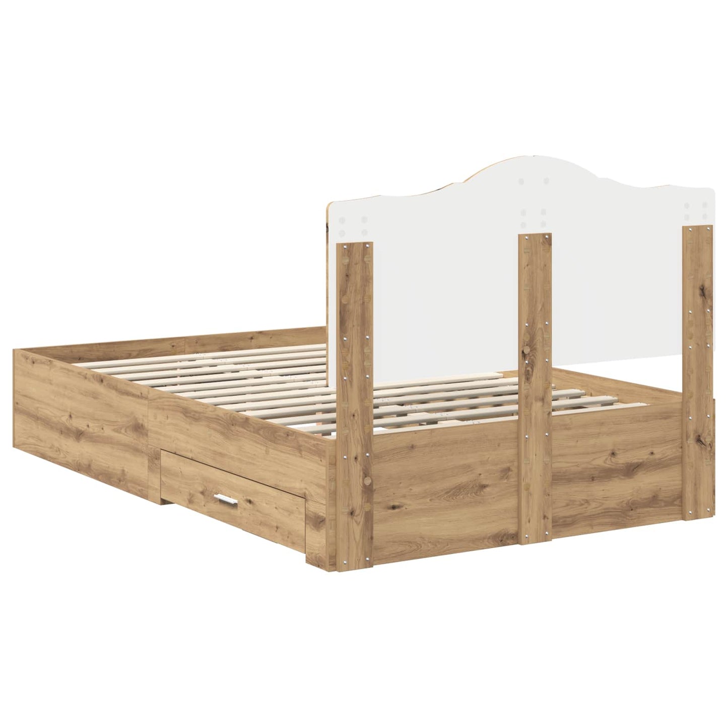 Bedframe met hoofdeinde Artisan Eiken 120 x 190 cm Bewerkt hout is nu te koop bij PeponiXL, paradijselijk wonen!