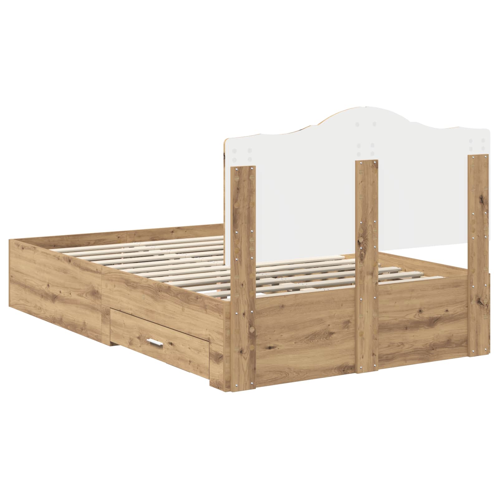 Bedframe met hoofdeinde Artisan Eiken 120 x 190 cm Bewerkt hout is nu te koop bij PeponiXL, paradijselijk wonen!