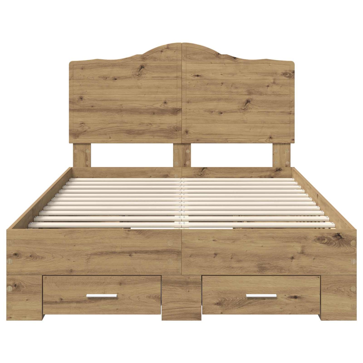 Bedframe met hoofdeinde Artisan Eiken 120 x 190 cm Bewerkt hout is nu te koop bij PeponiXL, paradijselijk wonen!
