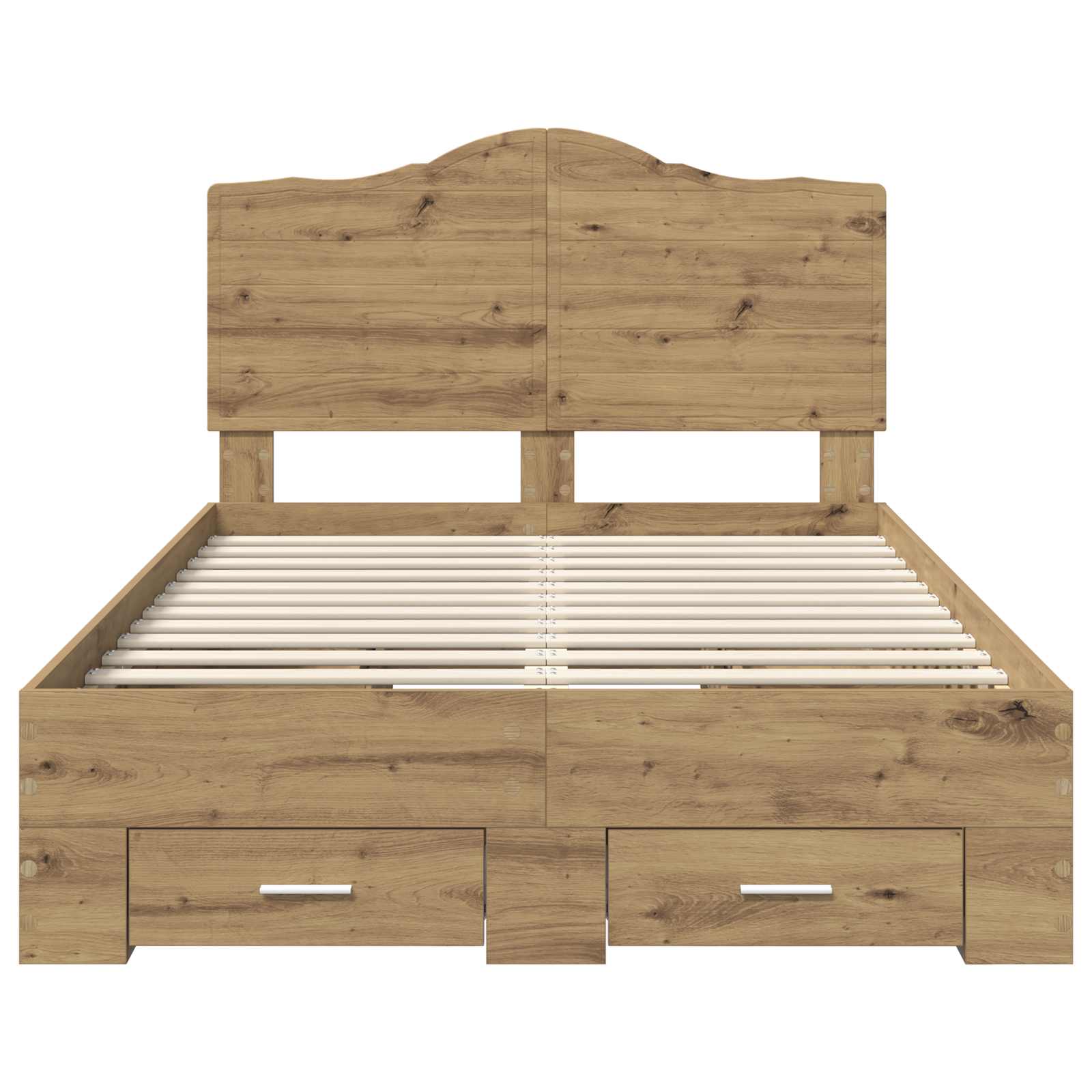 Bedframe met hoofdeinde Artisan Eiken 120 x 190 cm Bewerkt hout is nu te koop bij PeponiXL, paradijselijk wonen!
