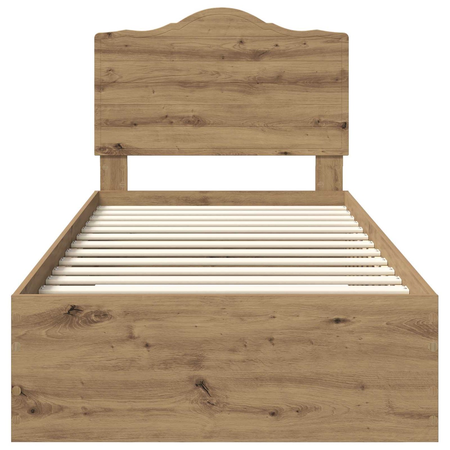 Bedframe met hoofdeinde Artisan Eiken 100 x 200 cm Bewerkt hout is nu te koop bij PeponiXL, paradijselijk wonen!