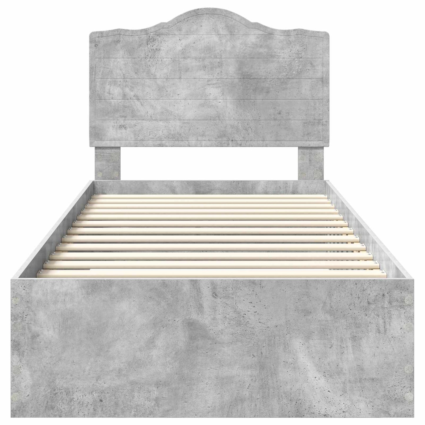 Bedframe met hoofdeinde Beton Grijs 70 x 190 cm Bewerkt hout is nu te koop bij PeponiXL, paradijselijk wonen!