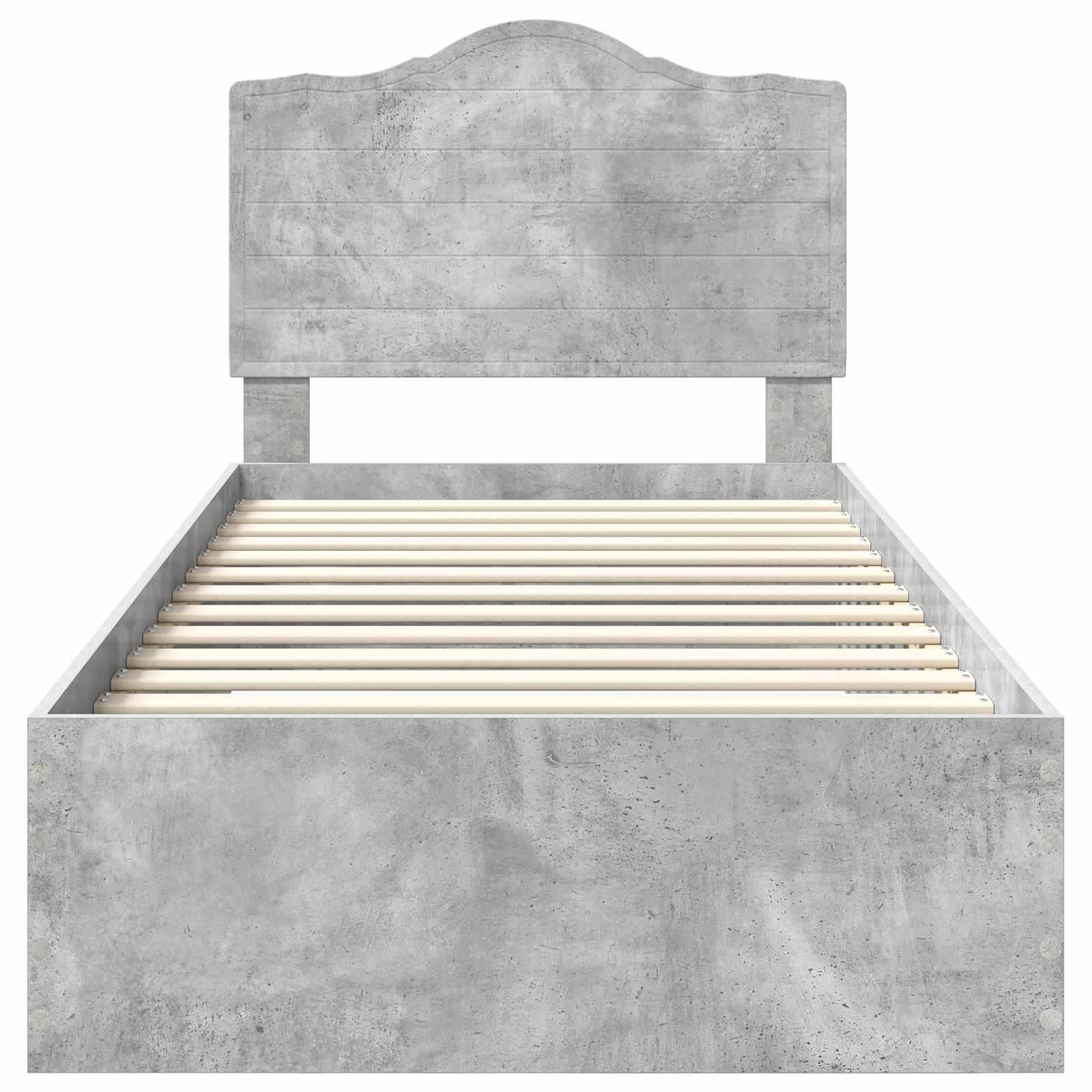 Bedframe met hoofdeinde Beton Grijs 70 x 190 cm Bewerkt hout is nu te koop bij PeponiXL, paradijselijk wonen!