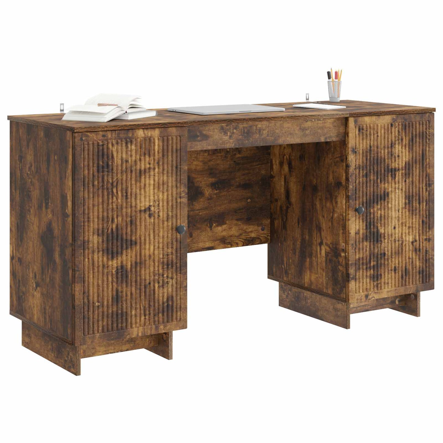 Bureau Gerookt eiken Bewerkt hout 142,5 x 50 x 75 cm is nu te koop bij PeponiXL, paradijselijk wonen!