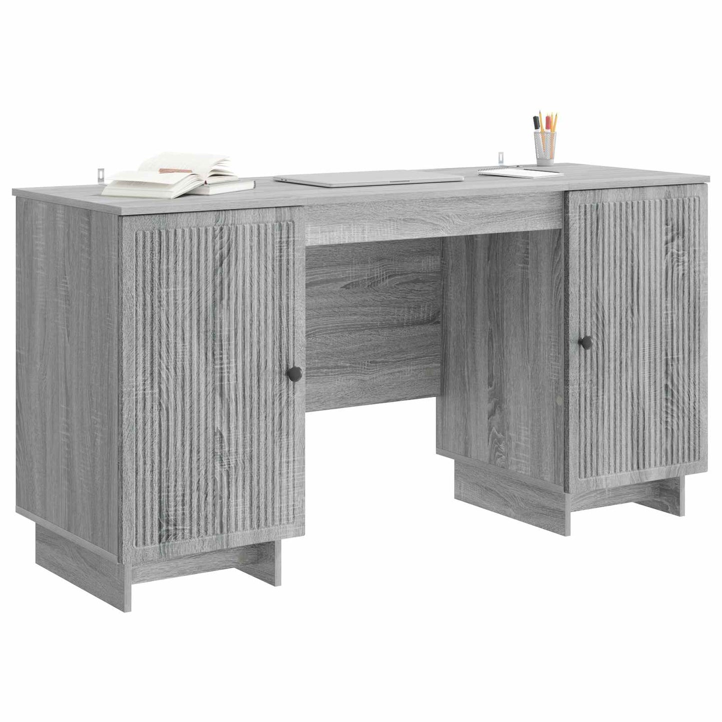 Bureau Grijs Sonoma Bewerkt hout 142,5 x 50 x 75 cm is nu te koop bij PeponiXL, paradijselijk wonen!