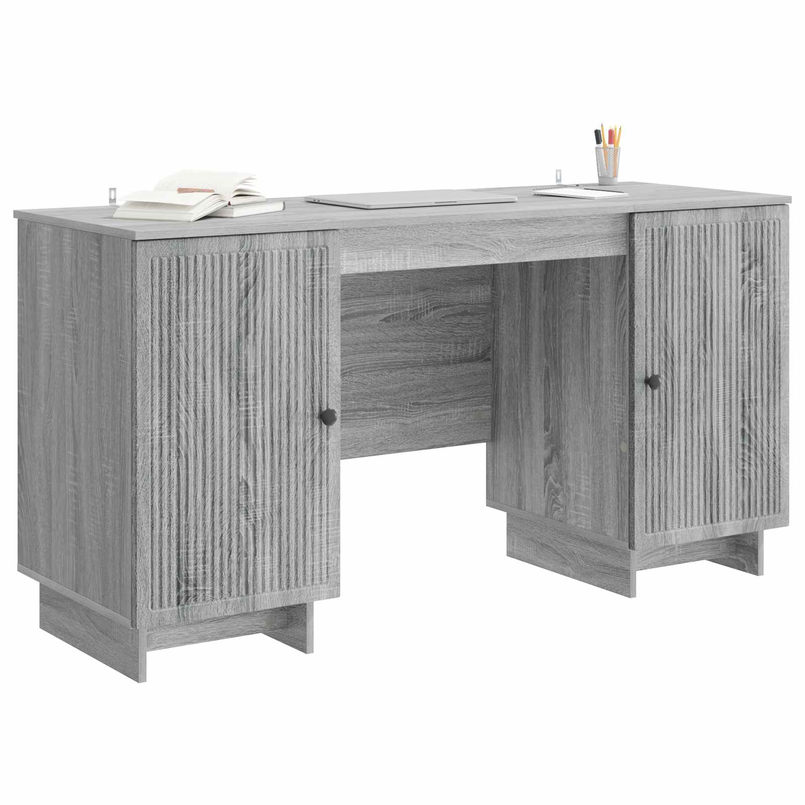 Bureau Grijs Sonoma Bewerkt hout 142,5 x 50 x 75 cm is nu te koop bij PeponiXL, paradijselijk wonen!