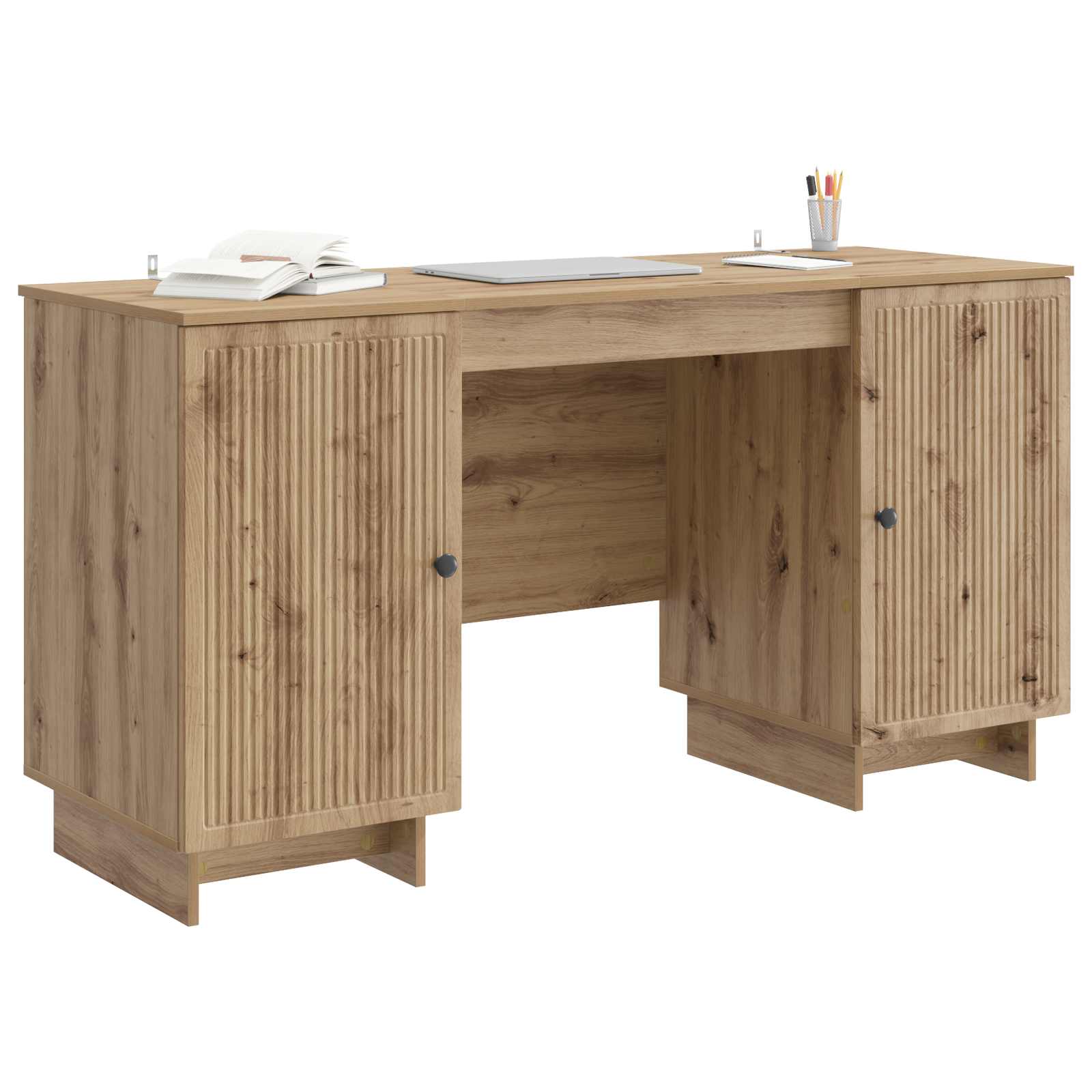 Bureau Artisanaal eiken Bewerkt hout 142,5 x 50 x 75 cm is nu te koop bij PeponiXL, paradijselijk wonen!
