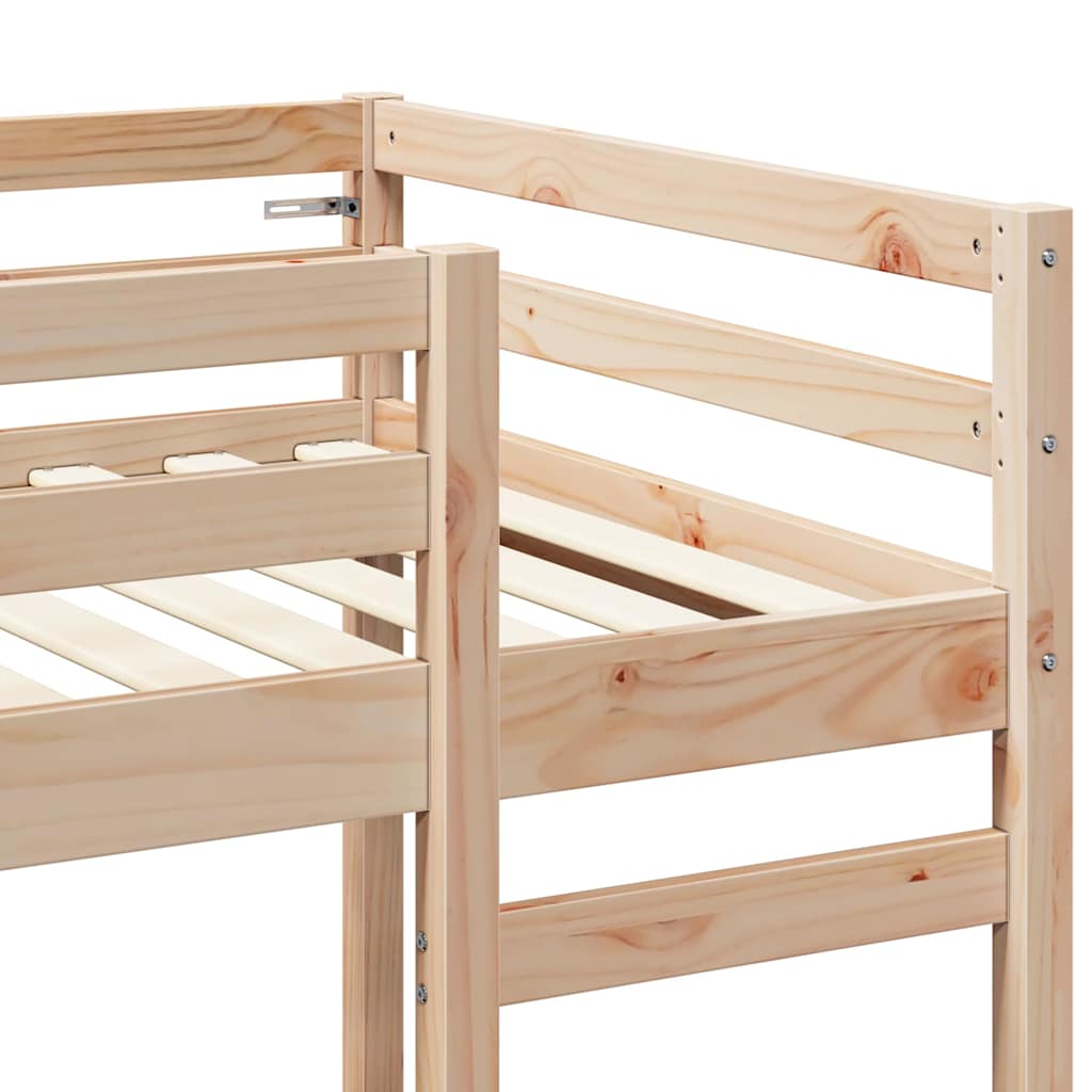 Hoogslaper bedframe Naturel 80 x 200 cm Massief grenenhout is nu te koop bij PeponiXL, paradijselijk wonen!