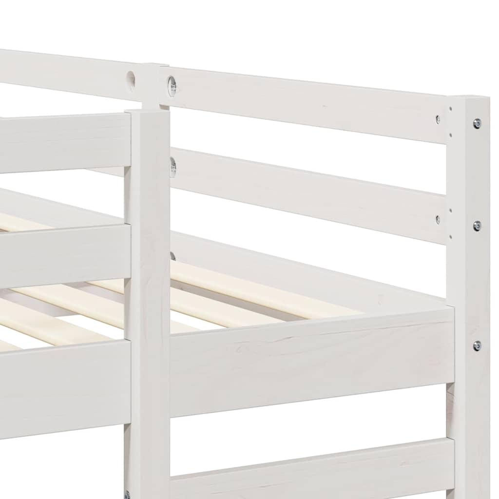 Drie-hoog Bunk Bed Frame Wit 200 x 200 cm Massief grenenhout is nu te koop bij PeponiXL, paradijselijk wonen!