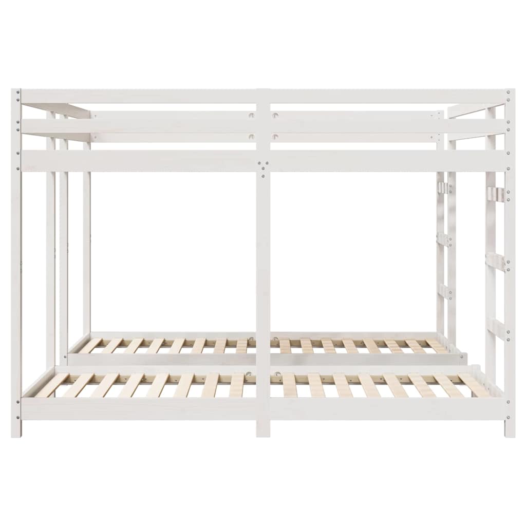 Drie-hoog Bunk Bed Frame Wit 200 x 200 cm Massief grenenhout is nu te koop bij PeponiXL, paradijselijk wonen!