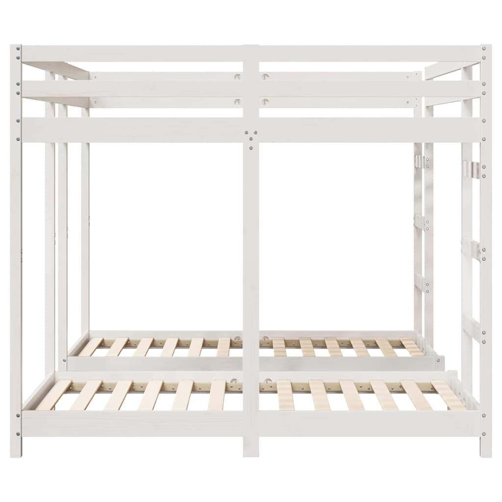 Drie-hoog Bunk Bed Frame Wit 160 x 200 cm Massief grenenhout is nu te koop bij PeponiXL, paradijselijk wonen!