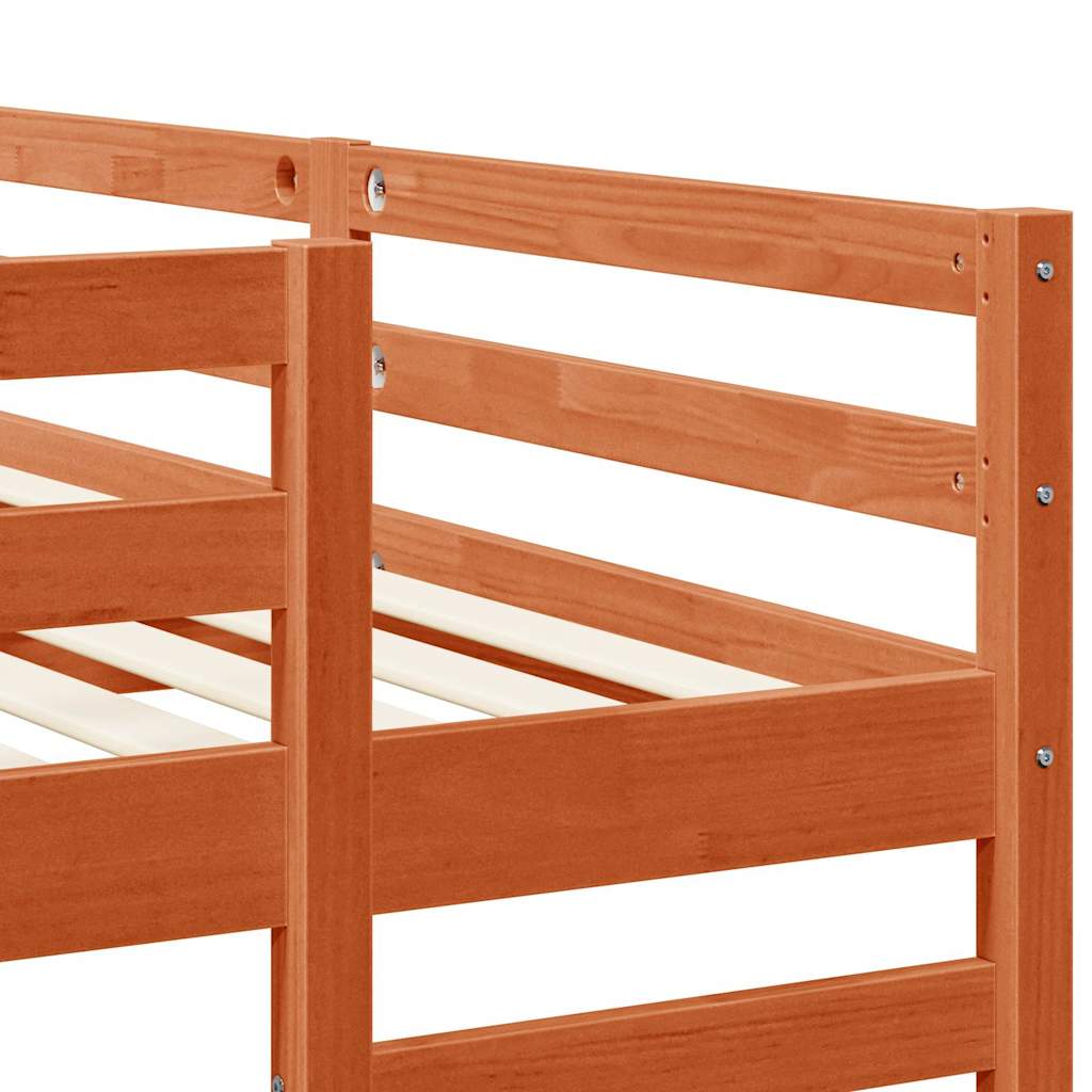 Drie-hoog Bunk Bed Frame Wasbruin 160 x 200 cm is nu te koop bij PeponiXL, paradijselijk wonen!