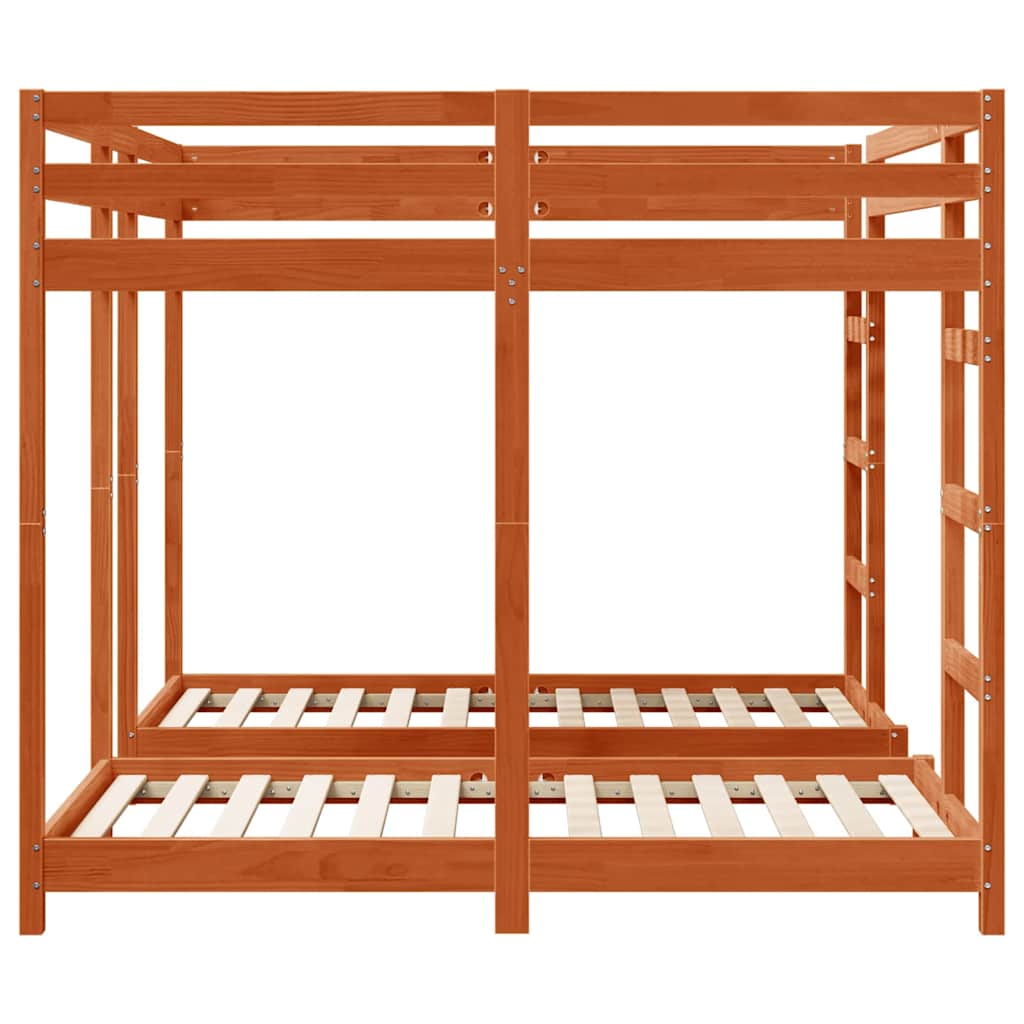 Drie-hoog Bunk Bed Frame Wasbruin 160 x 200 cm is nu te koop bij PeponiXL, paradijselijk wonen!