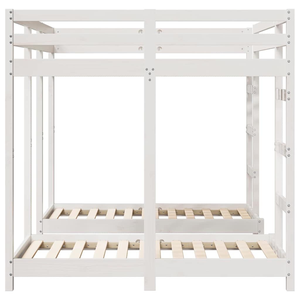 Drie-hoog Bunk Bed Frame Wit 140 x 200 cm Massief grenenhout is nu te koop bij PeponiXL, paradijselijk wonen!