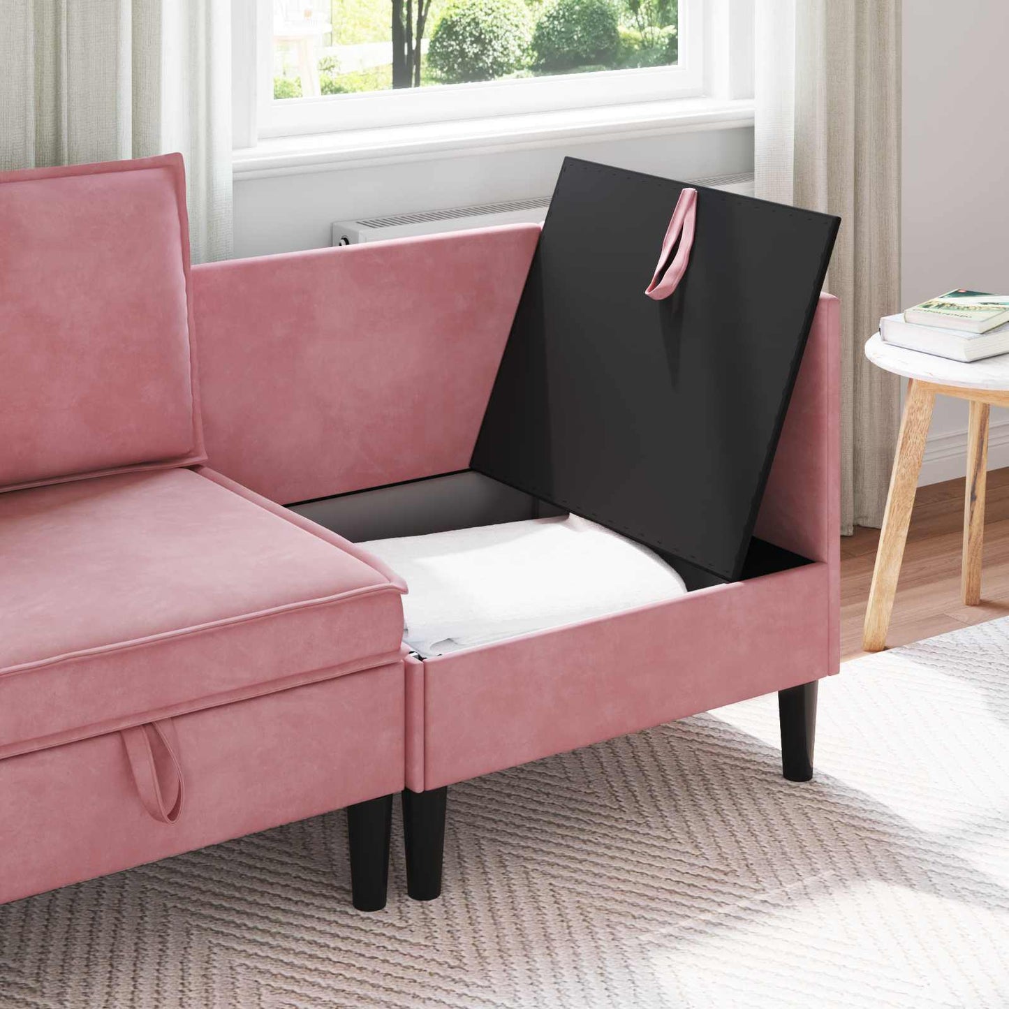 Bank met opslag Roze Fluweel is nu te koop bij PeponiXL, paradijselijk wonen!