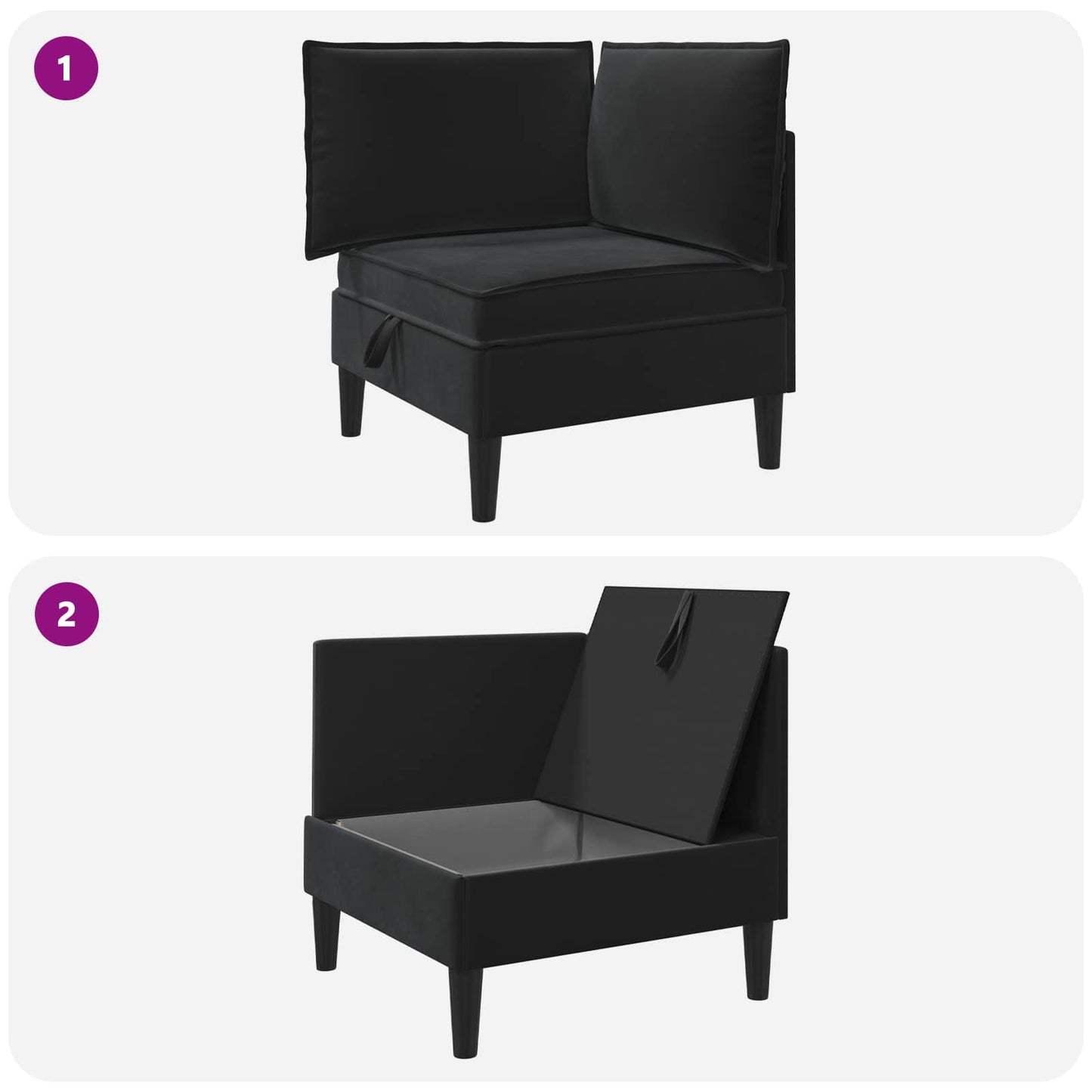 Bank met opslag Zwart Fluweel is nu te koop bij PeponiXL, paradijselijk wonen!