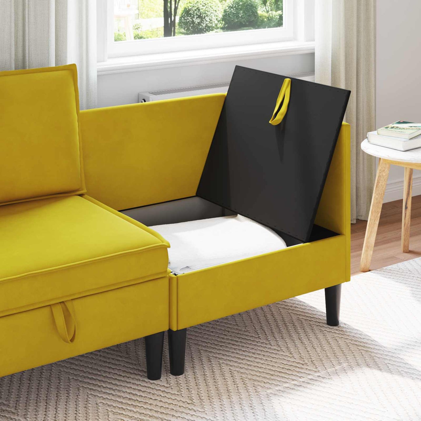 Bank met opslag Geel Fluweel is nu te koop bij PeponiXL, paradijselijk wonen!