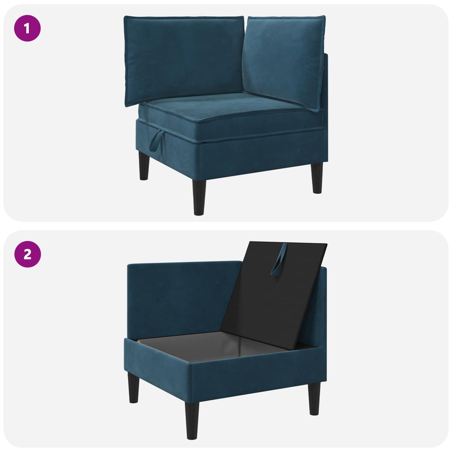 Bank met opslag Blauw Fluweel is nu te koop bij PeponiXL, paradijselijk wonen!