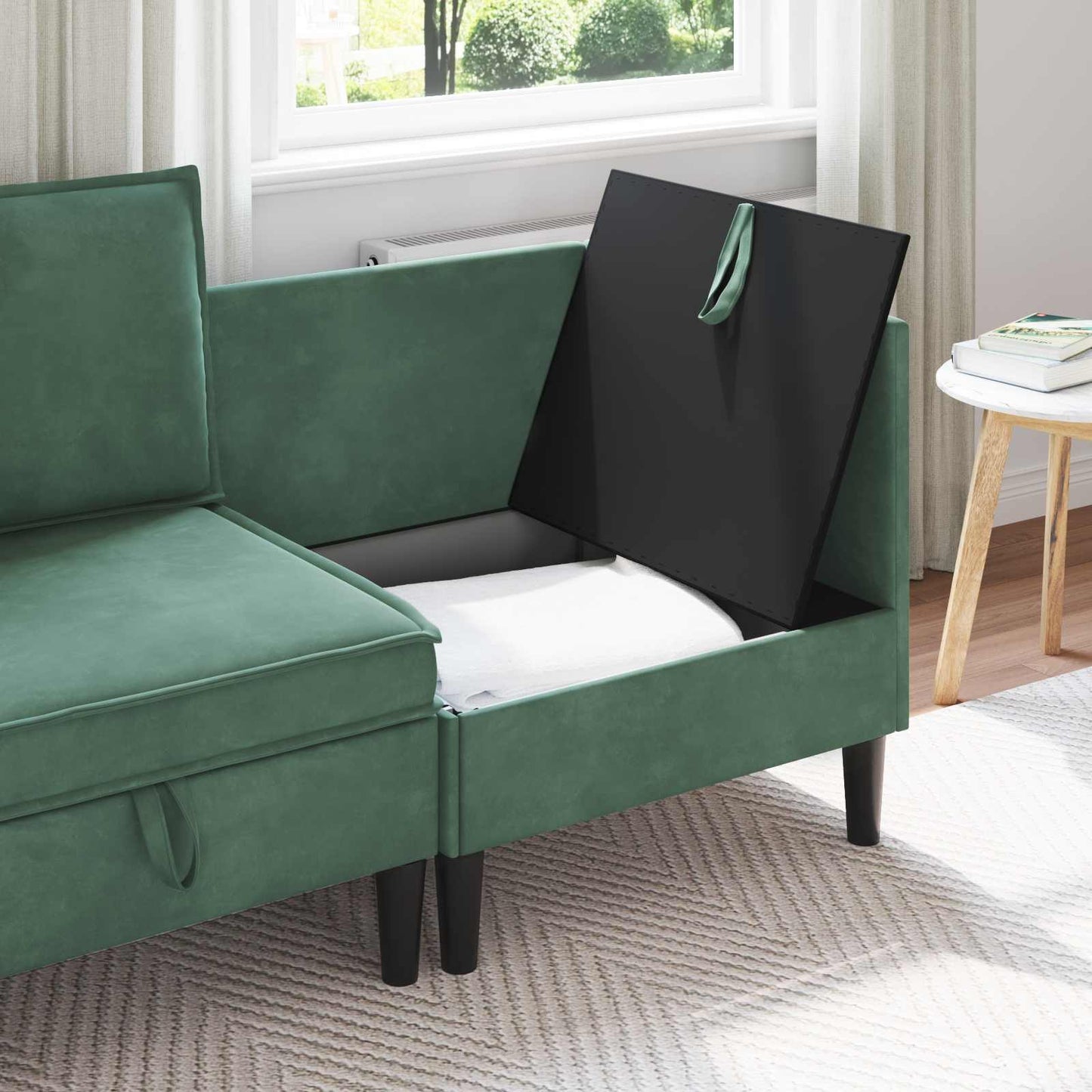 Bank met opslag Zeegroen Fluweel is nu te koop bij PeponiXL, paradijselijk wonen!