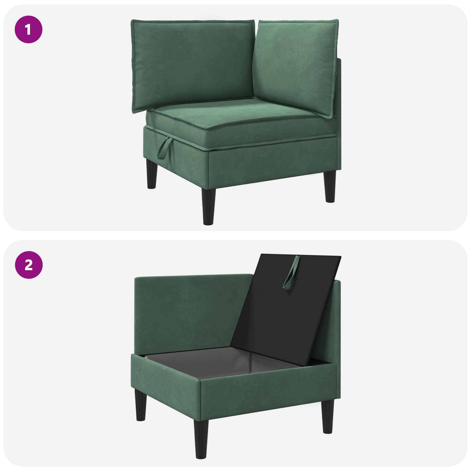 Bank met opslag Zeegroen Fluweel is nu te koop bij PeponiXL, paradijselijk wonen!