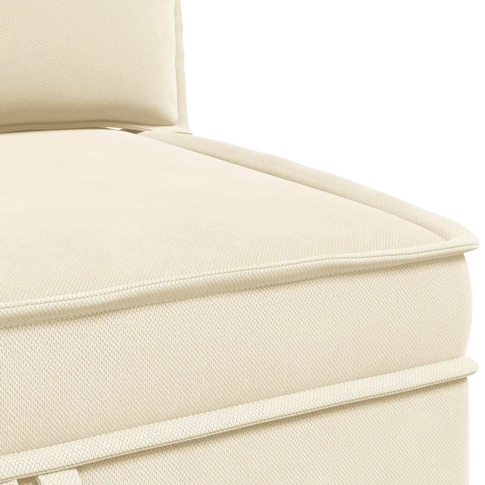 Hoeksofa met Opbergruimte Crèmekleurig Fluweel is nu te koop bij PeponiXL, paradijselijk wonen!