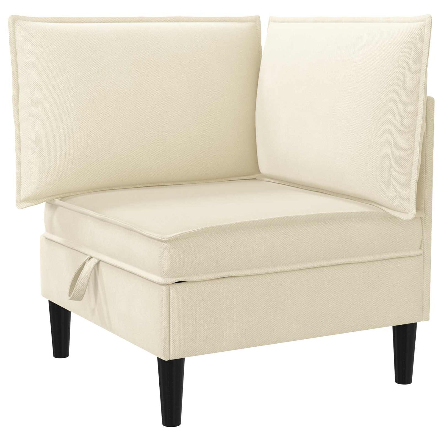Hoeksofa met Opbergruimte Crèmekleurig Fluweel is nu te koop bij PeponiXL, paradijselijk wonen!