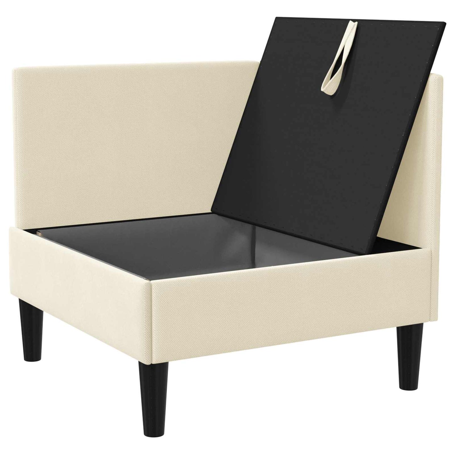 Hoeksofa met Opbergruimte Crèmekleurig Fluweel is nu te koop bij PeponiXL, paradijselijk wonen!