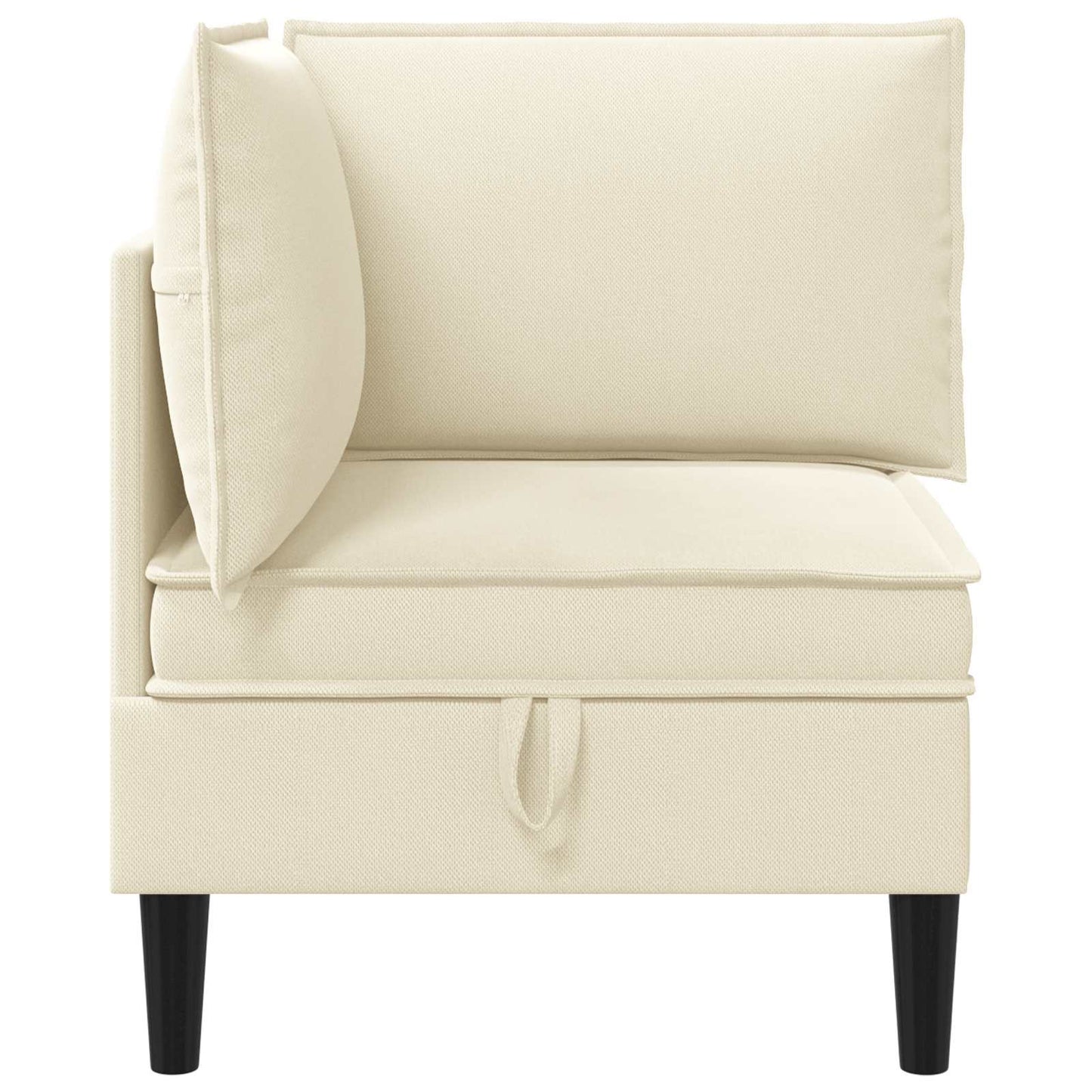 Hoeksofa met Opbergruimte Crèmekleurig Fluweel is nu te koop bij PeponiXL, paradijselijk wonen!