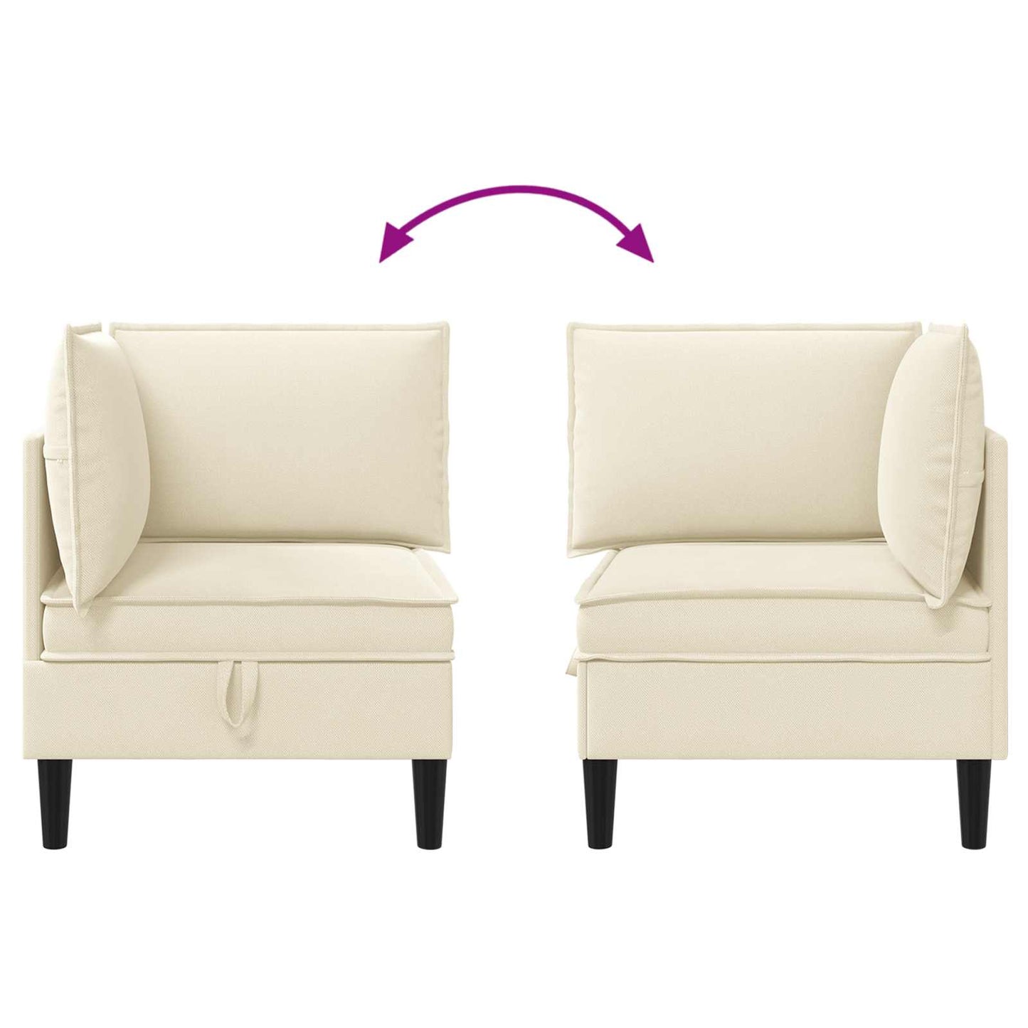 Hoeksofa met Opbergruimte Crèmekleurig Fluweel is nu te koop bij PeponiXL, paradijselijk wonen!