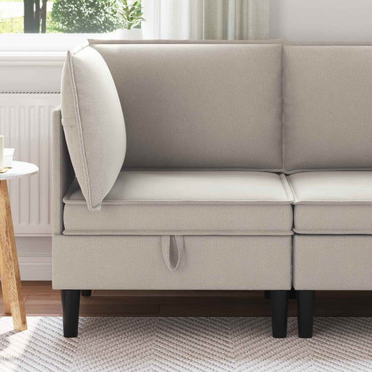 Hoeksofa met Opbergruimte Havermout Fluweel is nu te koop bij PeponiXL, paradijselijk wonen!