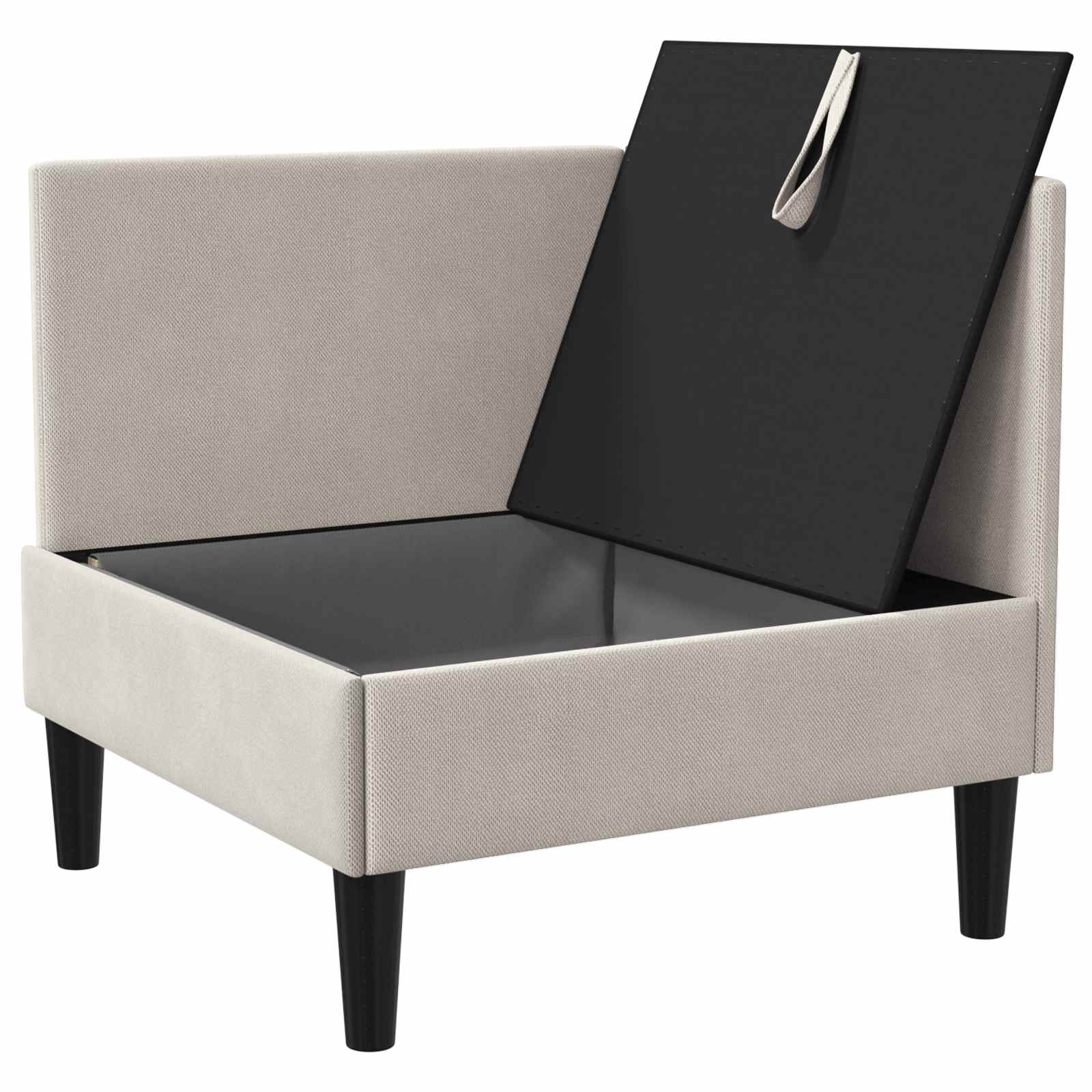 Hoeksofa met Opbergruimte Havermout Fluweel is nu te koop bij PeponiXL, paradijselijk wonen!