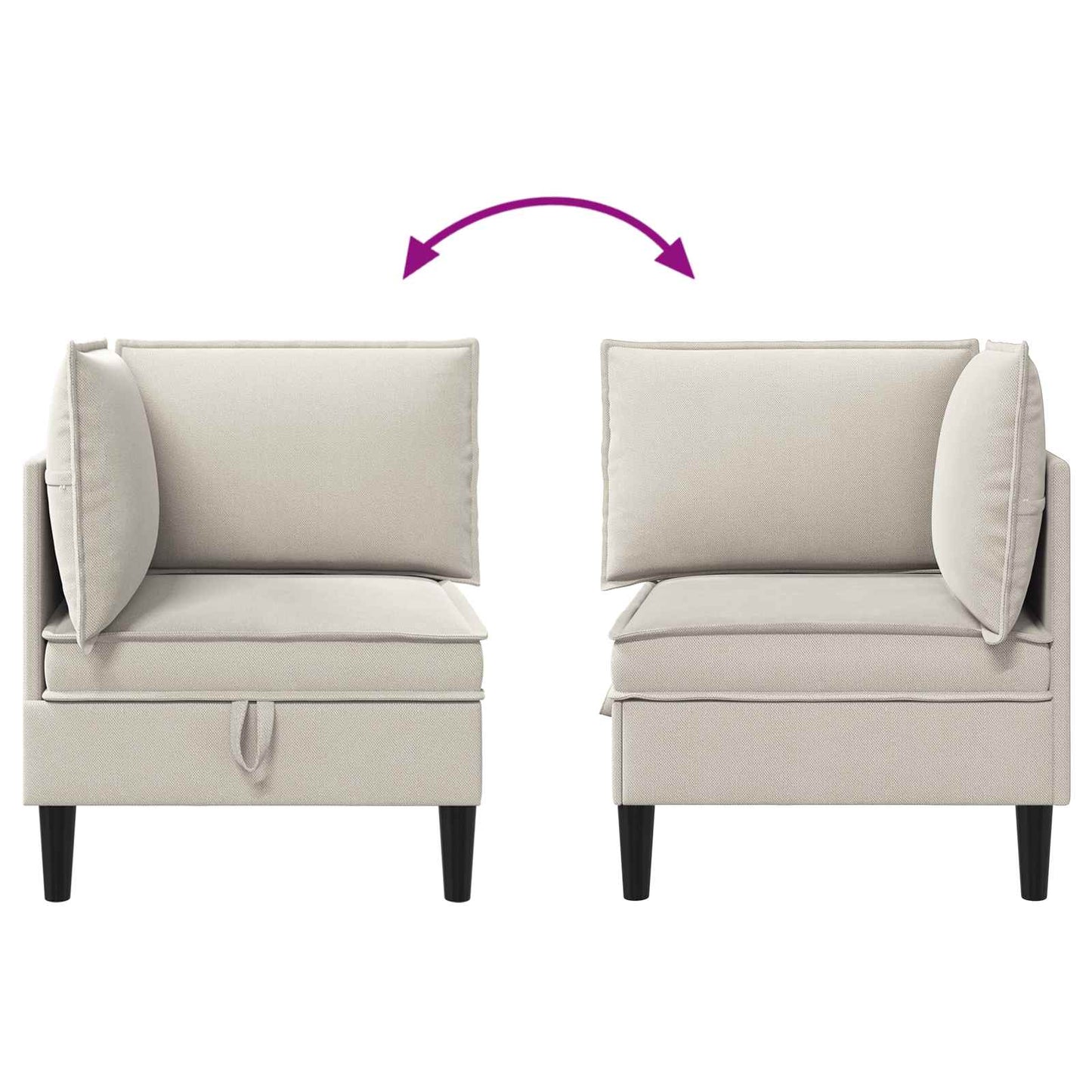 Hoeksofa met Opbergruimte Havermout Fluweel is nu te koop bij PeponiXL, paradijselijk wonen!