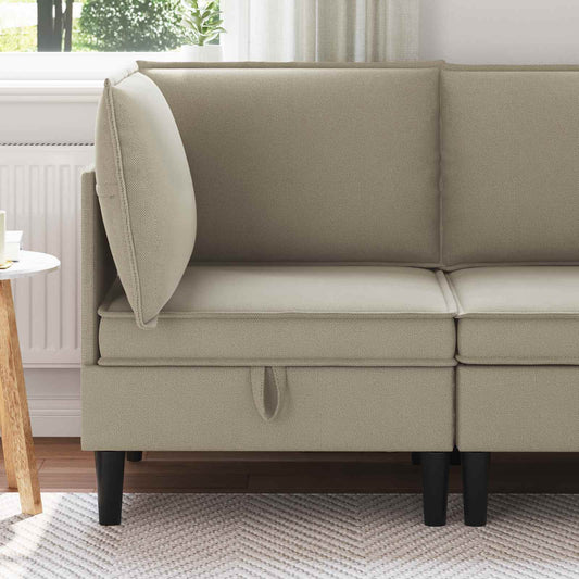 Hoeksofa met Opbergruimte Zand Fluweel is nu te koop bij PeponiXL, paradijselijk wonen!