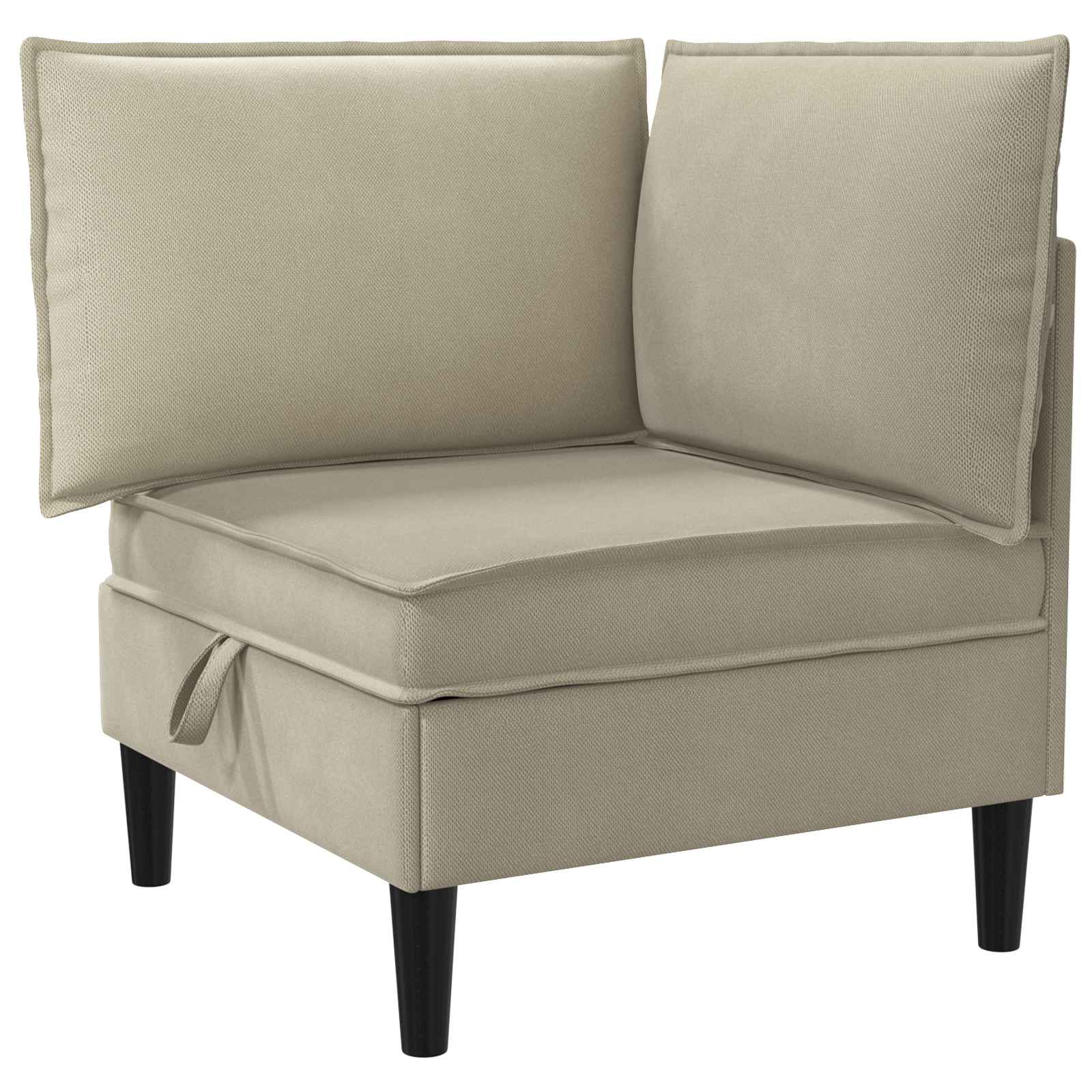 Hoeksofa met Opbergruimte Zand Fluweel is nu te koop bij PeponiXL, paradijselijk wonen!