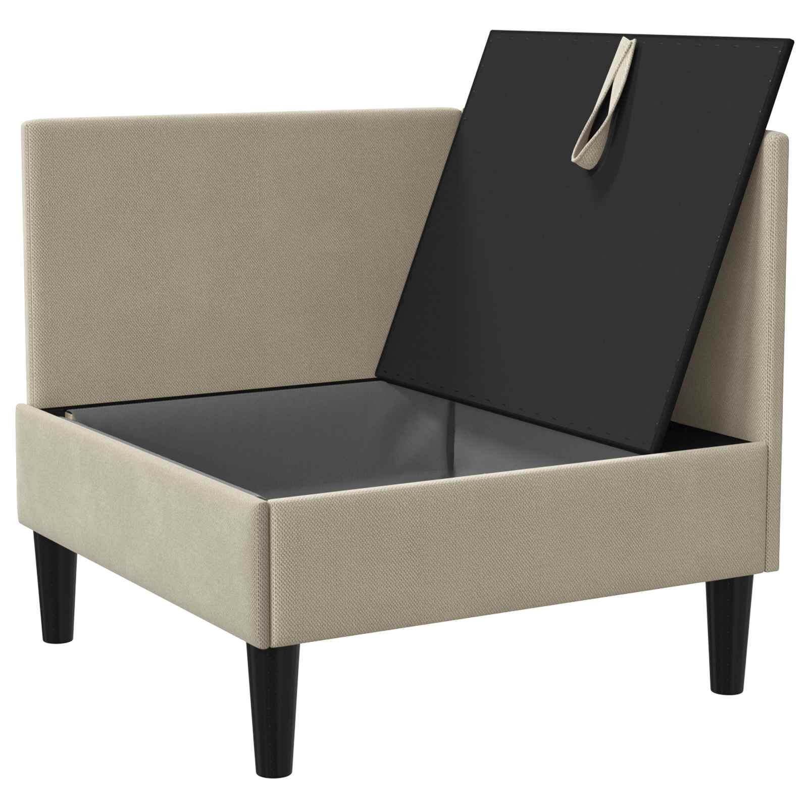 Hoeksofa met Opbergruimte Zand Fluweel is nu te koop bij PeponiXL, paradijselijk wonen!