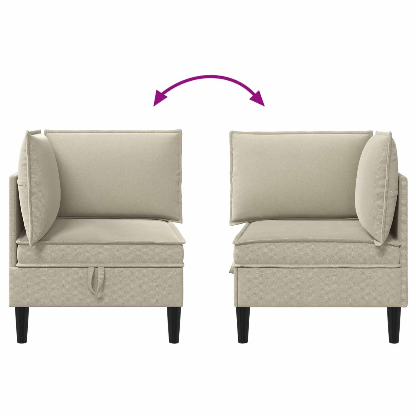Hoeksofa met Opbergruimte Zand Fluweel is nu te koop bij PeponiXL, paradijselijk wonen!
